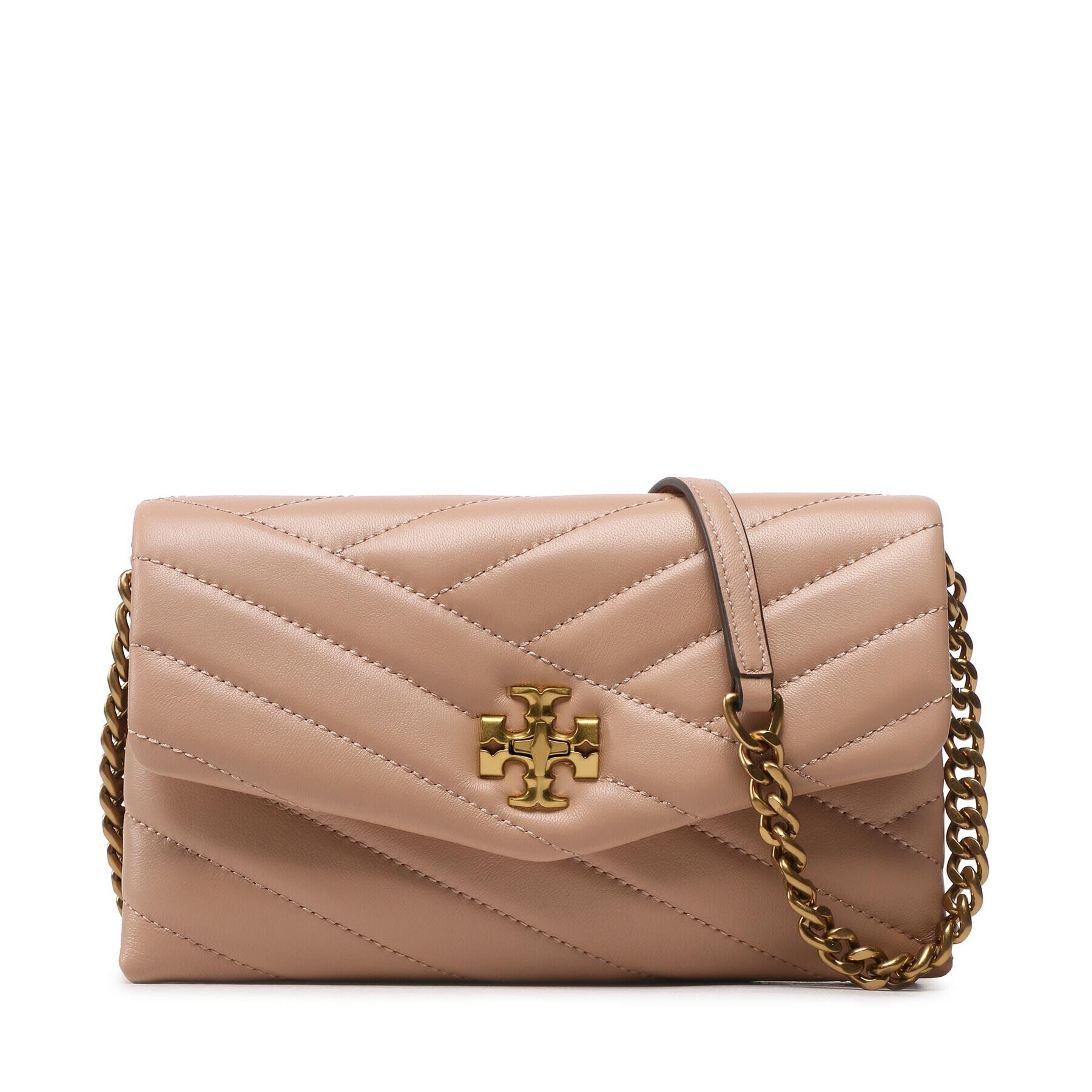 Tory Burch Táska Kira Chevron Chain Wallet 90343 Bézs - Pepit.hu