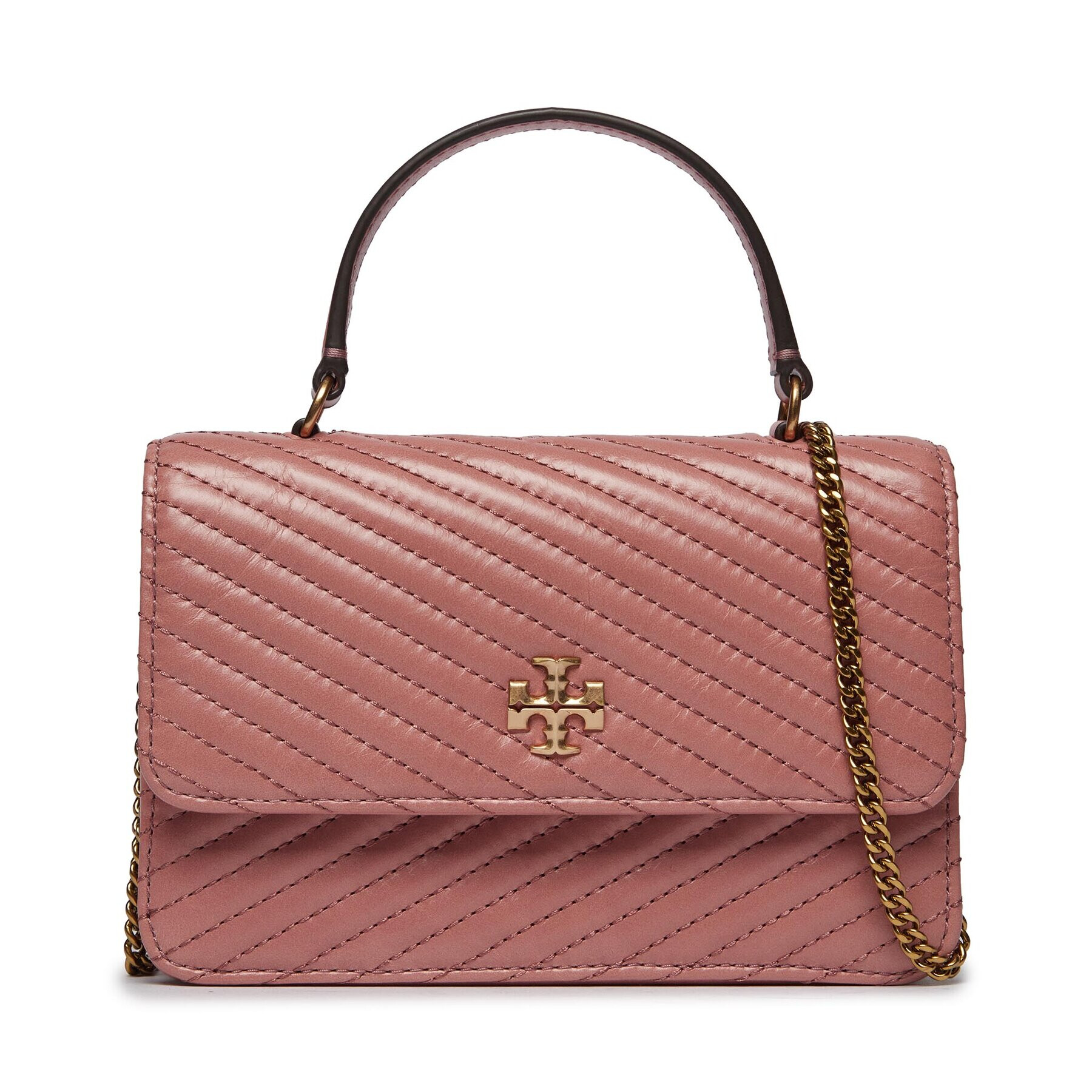 Tory Burch Táska Kira Moto Quilt Mini Top Handle Chain Wallet 155893 Rózsaszín - Pepit.hu