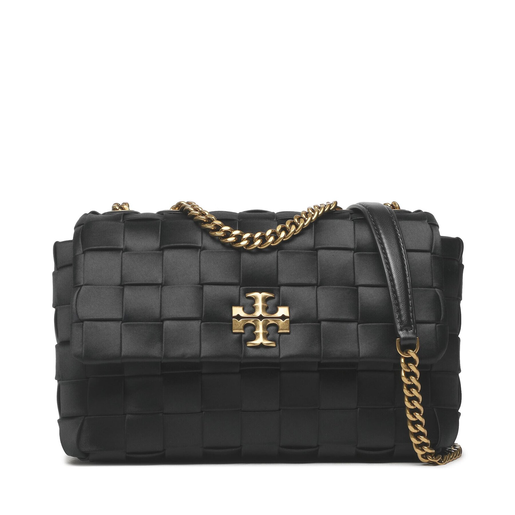 Tory Burch Táska Kira Woven Satin Samll Convertible Schoulder 142701 Fekete - Pepit.hu