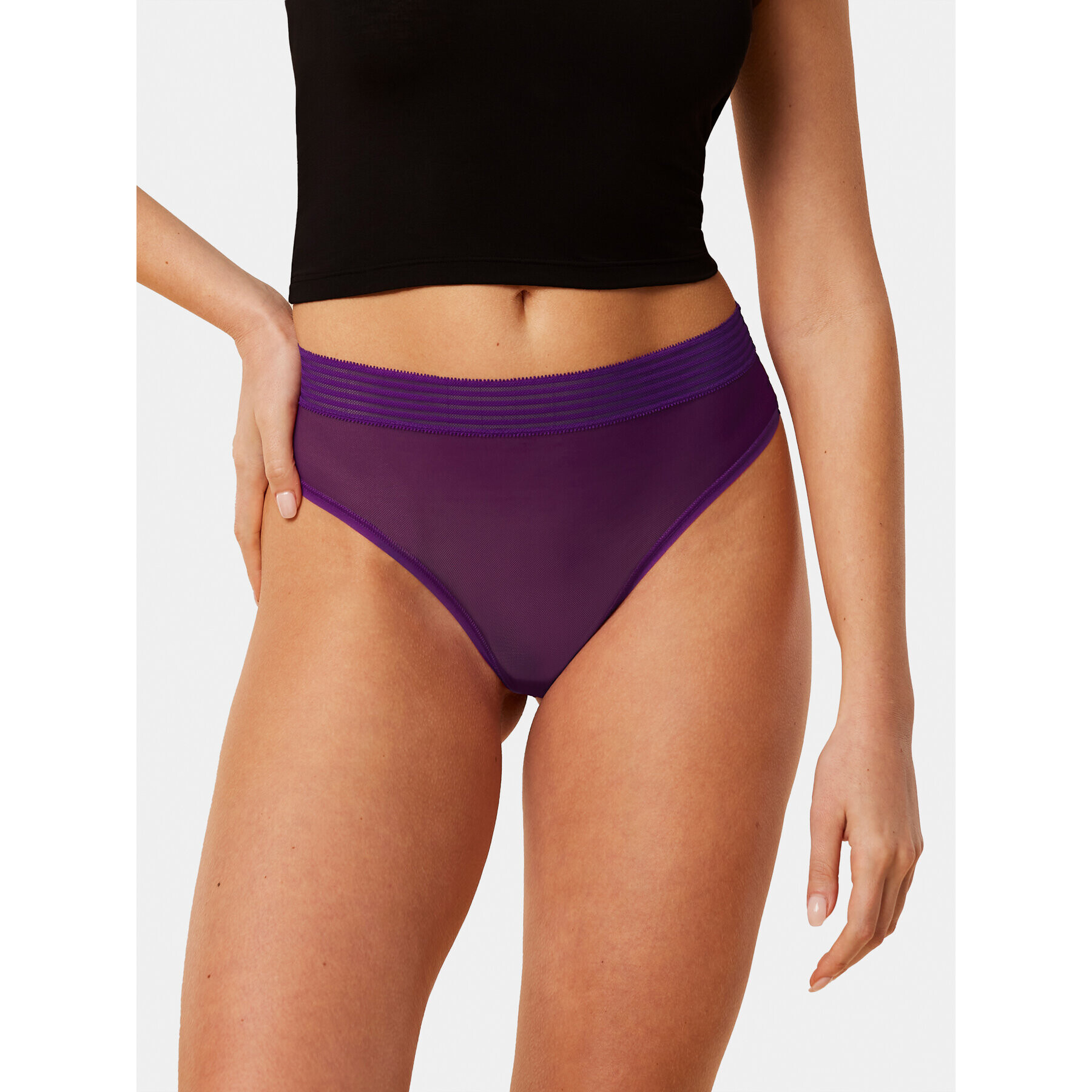 Triumph Tanga Tempting Sheer Highwaist String 10215943 Lila - Pepit.hu