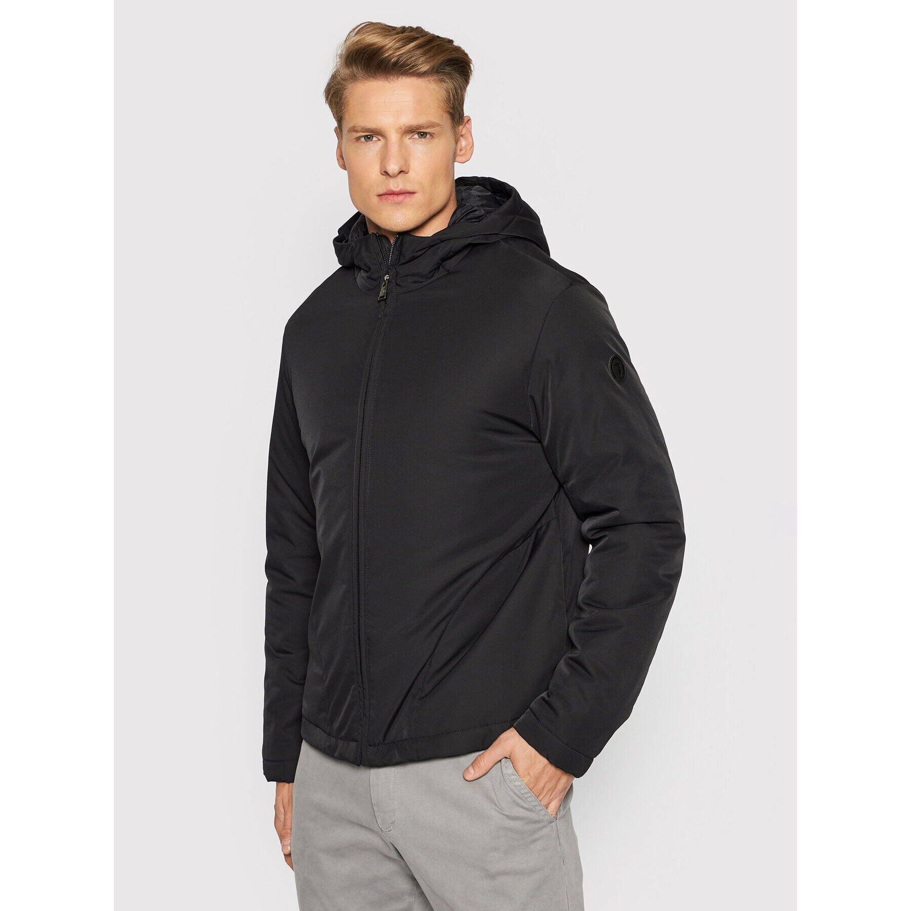 Trussardi Átmeneti kabát Poly 52S00615 Fekete Regular Fit - Pepit.hu