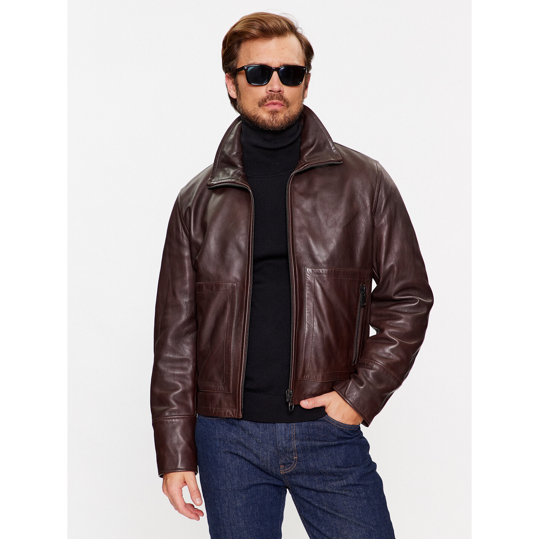 Trussardi Bőrkabát 52S00933 Barna Regular Fit - Pepit.hu