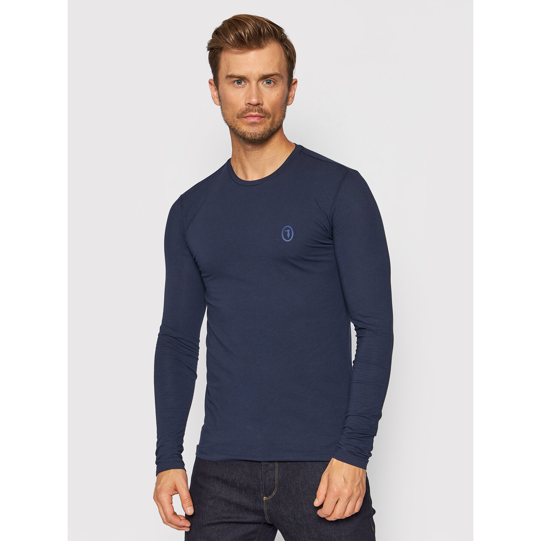 Trussardi Hosszú ujjú 52T00538 Sötétkék Slim Fit - Pepit.hu