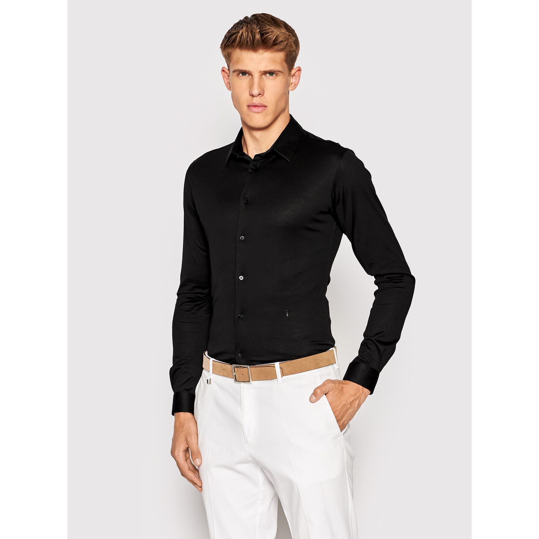 Trussardi Ing Mercerized 52C00281 Fekete Slim Fit - Pepit.hu