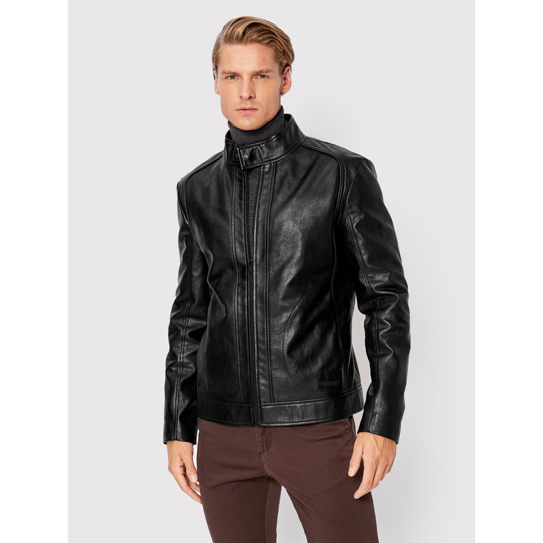 Trussardi Műbőr dzseki Biker 52S00760 Fekete Regular Fit - Pepit.hu