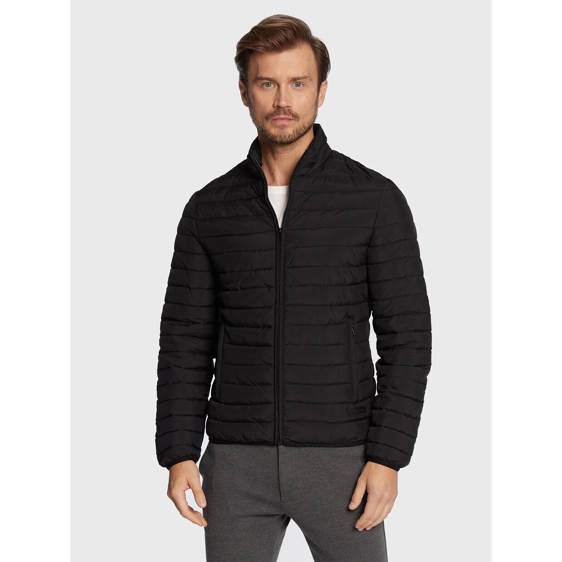 Trussardi Pehelykabát Crinkle 52S00754 Fekete Regular Fit - Pepit.hu