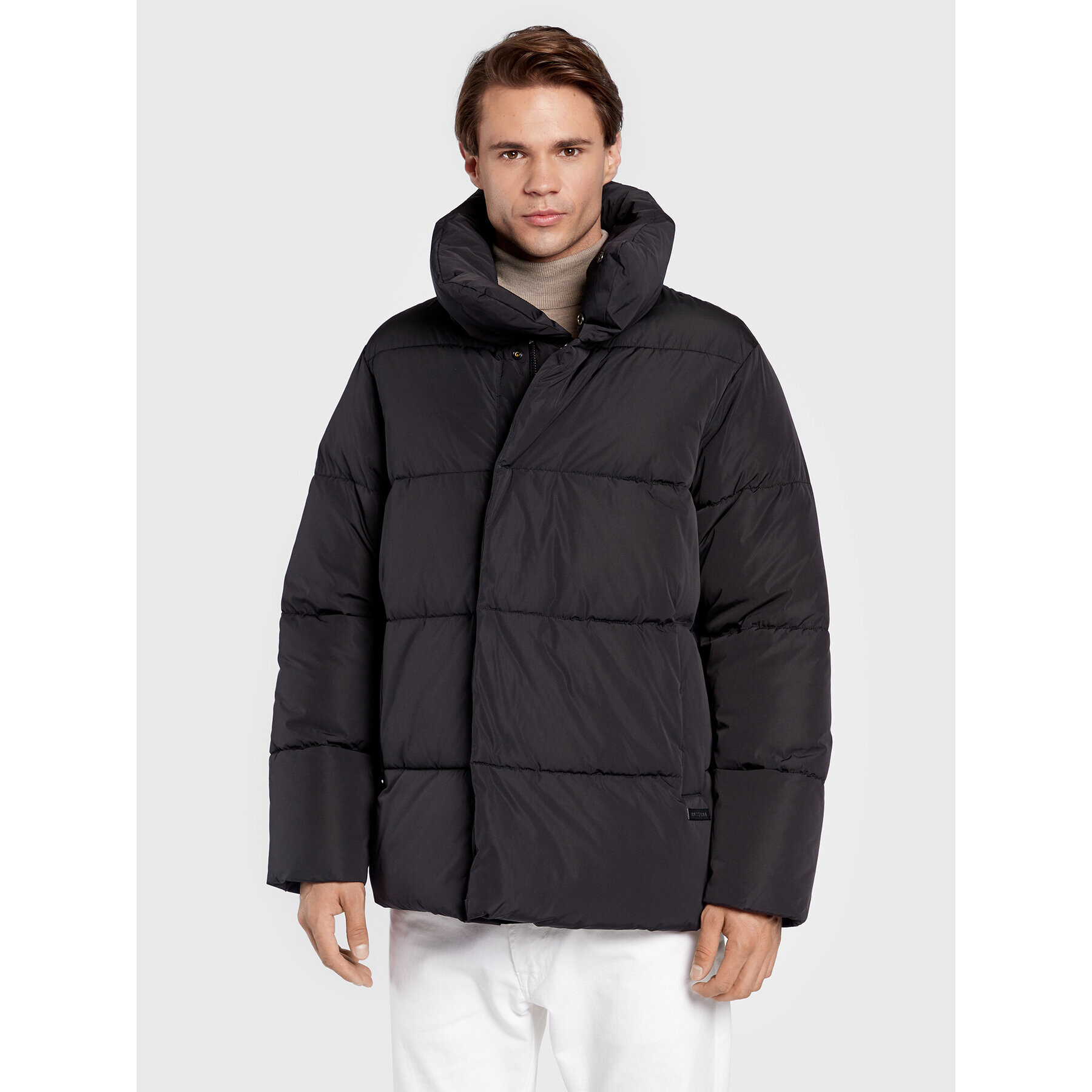 Trussardi Pehelykabát Memory 52S00741 Fekete Relaxed Fit - Pepit.hu