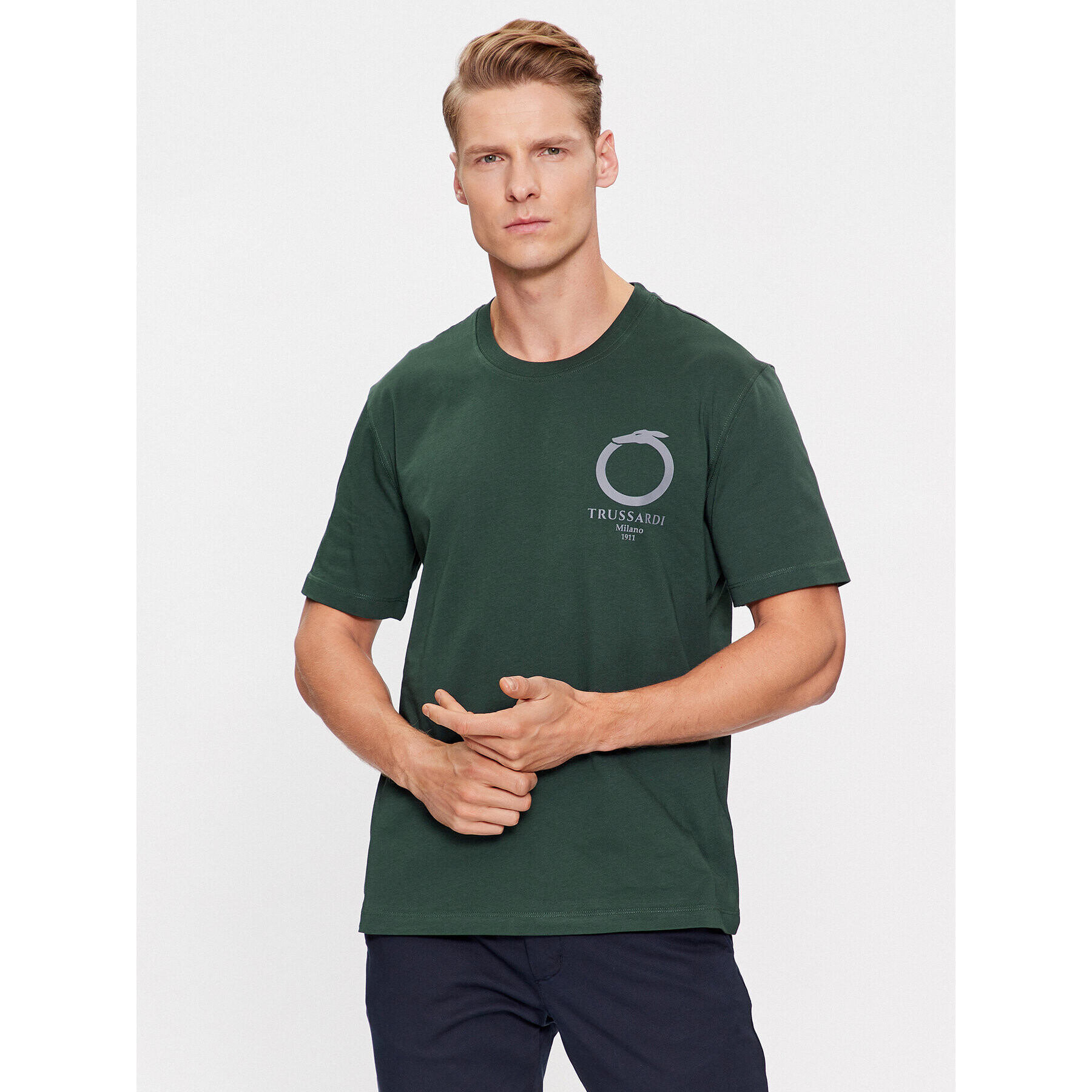 Trussardi Póló 52T00771 Zöld Regular Fit - Pepit.hu