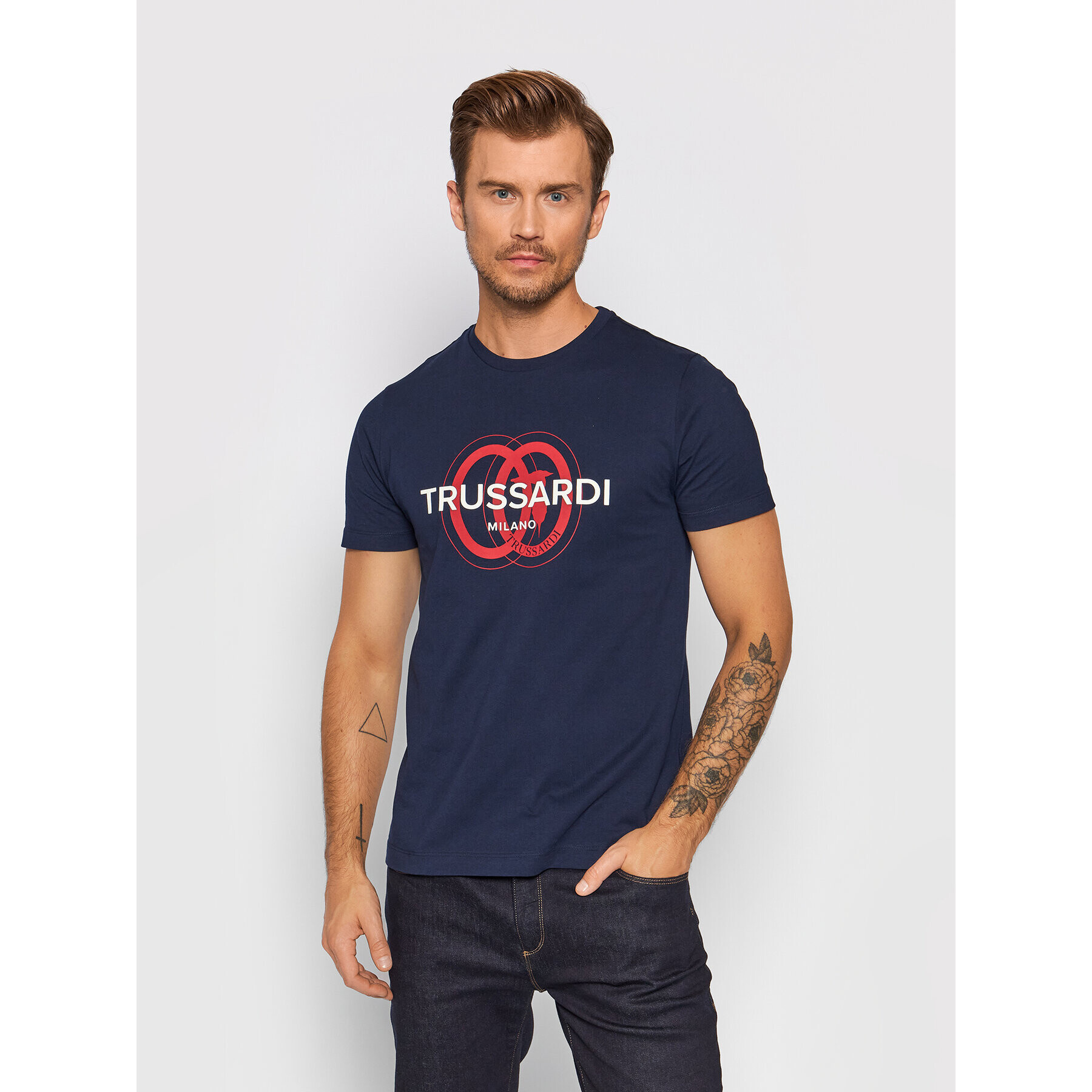 Trussardi Póló Logo 52T00514 Sötétkék Regular Fit - Pepit.hu