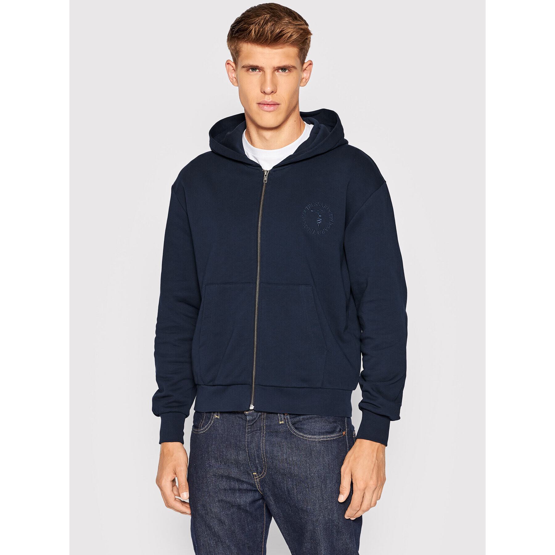 Trussardi Pulóver 52F00233 Sötétkék Regular Fit - Pepit.hu