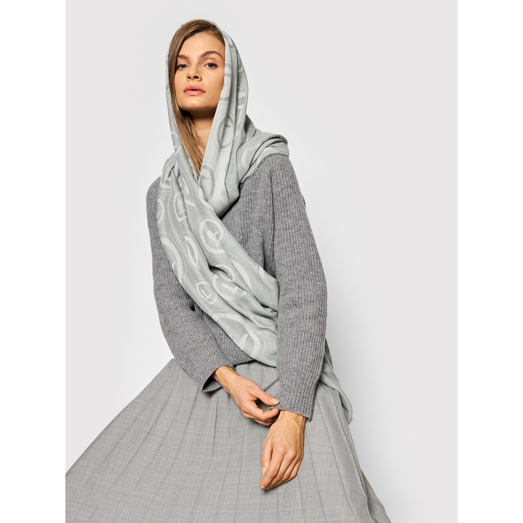 Trussardi Sál Pashmina Ovali Jacquard 57Z00176 Zöld - Pepit.hu