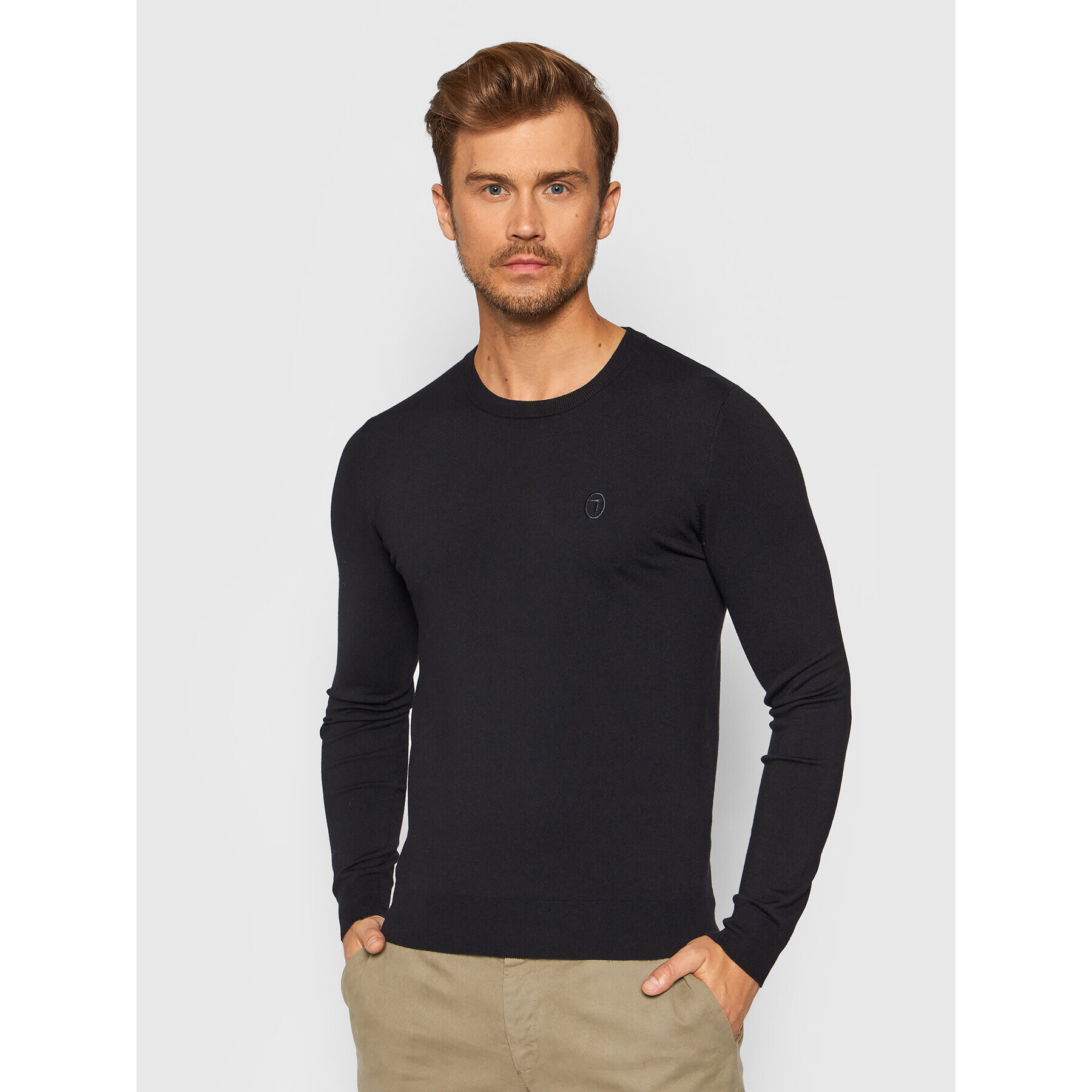 Trussardi Sweater 52M00515 Fekete Slim Fit - Pepit.hu