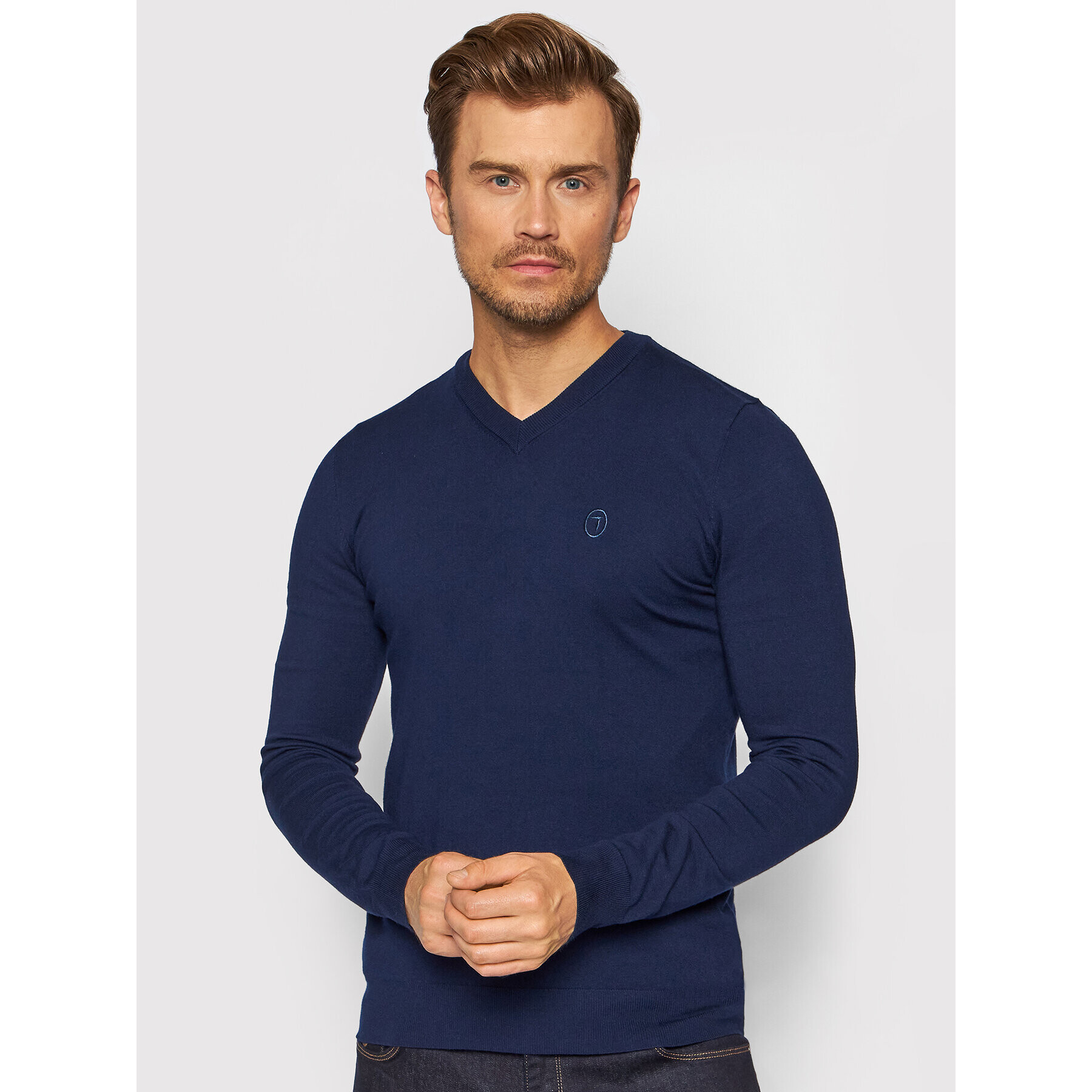 Trussardi Sweater 52M00518 Sötétkék Regular Fit - Pepit.hu