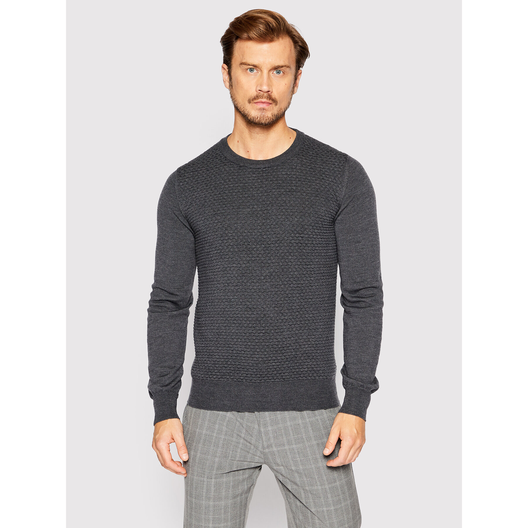 Trussardi Sweater 52M00642 Szürke Regular Fit - Pepit.hu