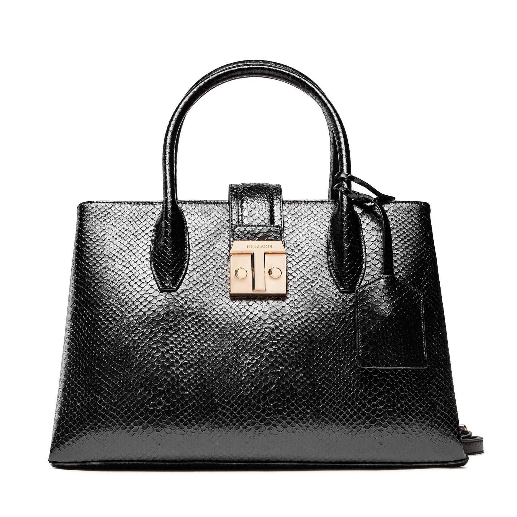 Trussardi Táska Tulip Tote Md Phyton 75B01089 Fekete - Pepit.hu