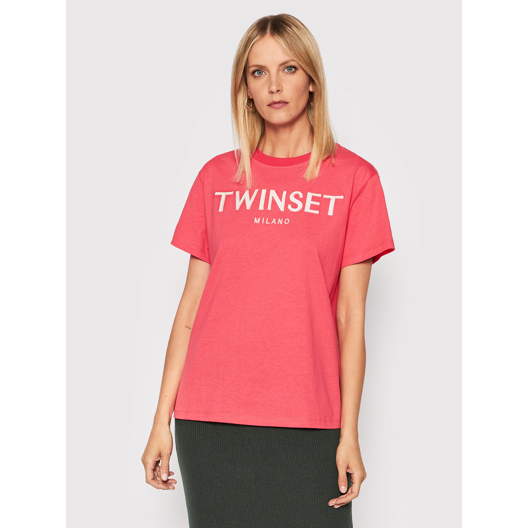 TWINSET Póló 221TT2220 Rózsaszín Relaxed Fit - Pepit.hu