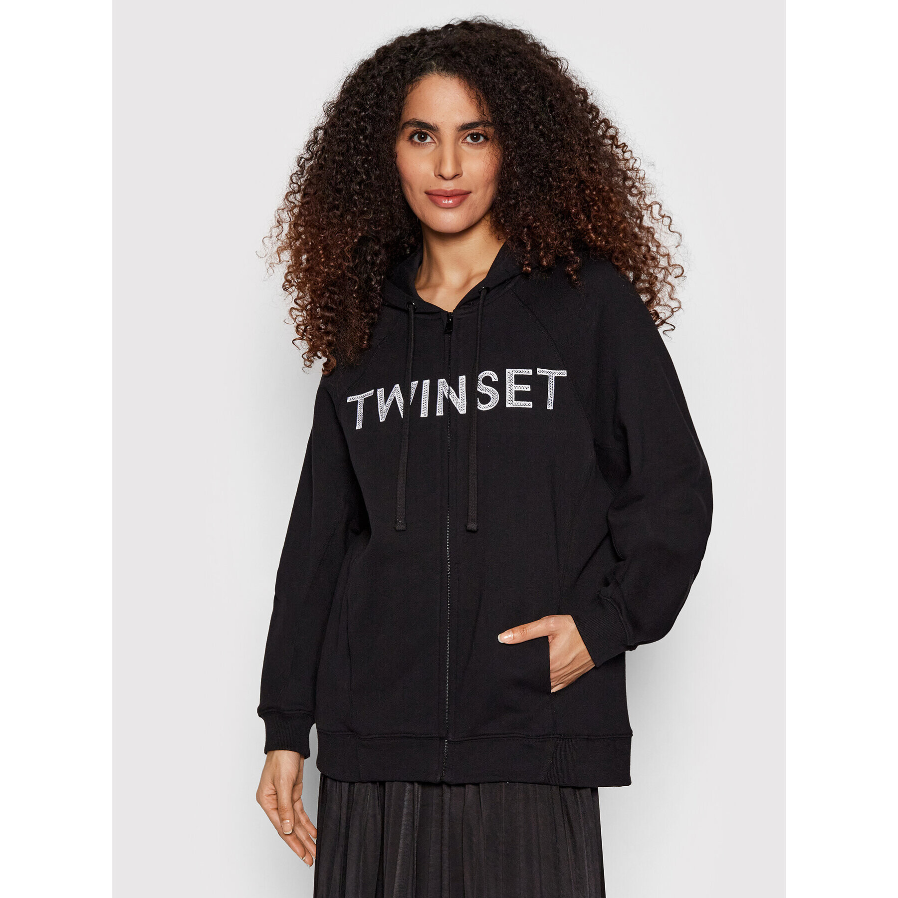 TWINSET Pulóver 221TP2160 Fekete Relaxed Fit - Pepit.hu