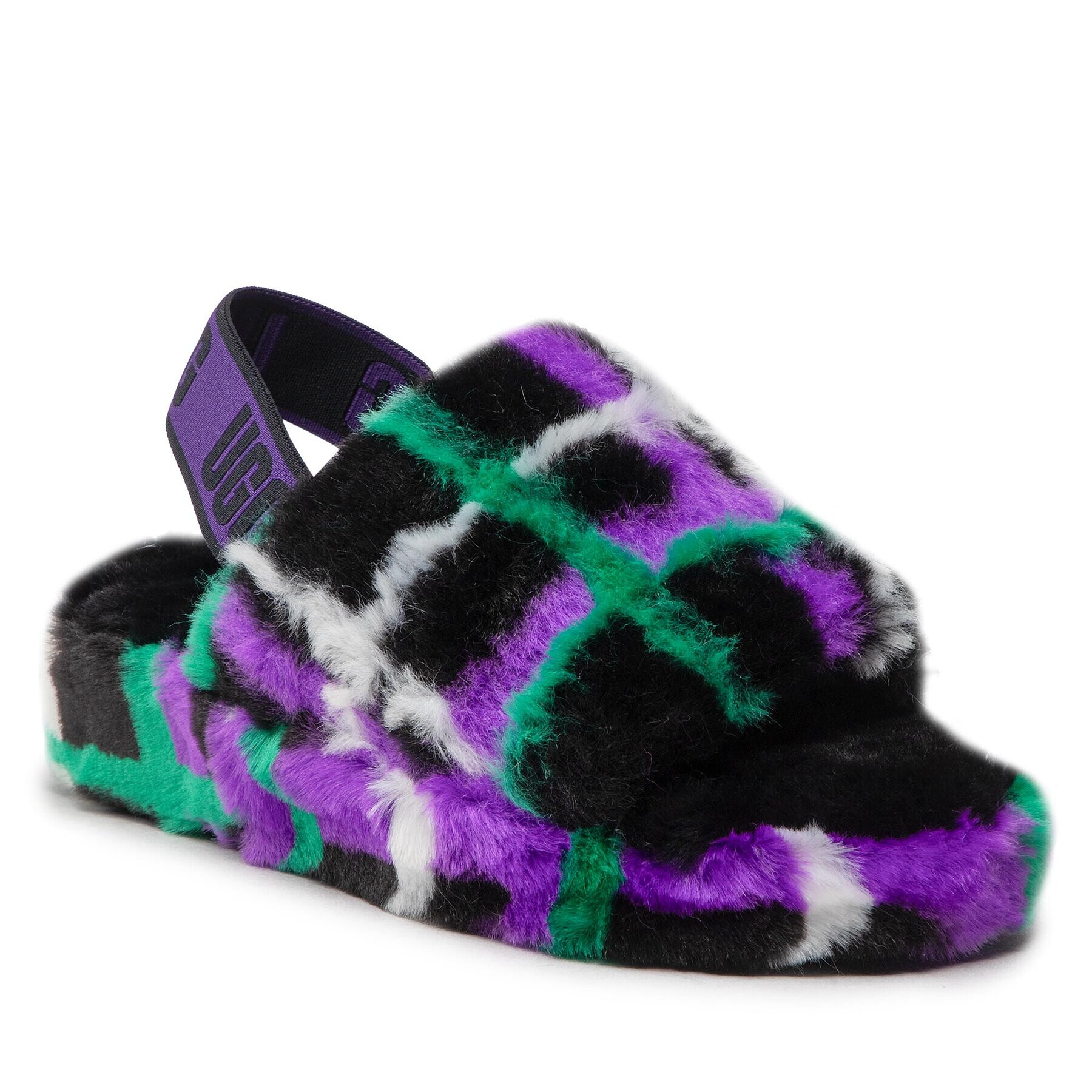 Ugg Papucs W Fluff Yeah Slide Plaid Punk 1130879 Fekete - Pepit.hu