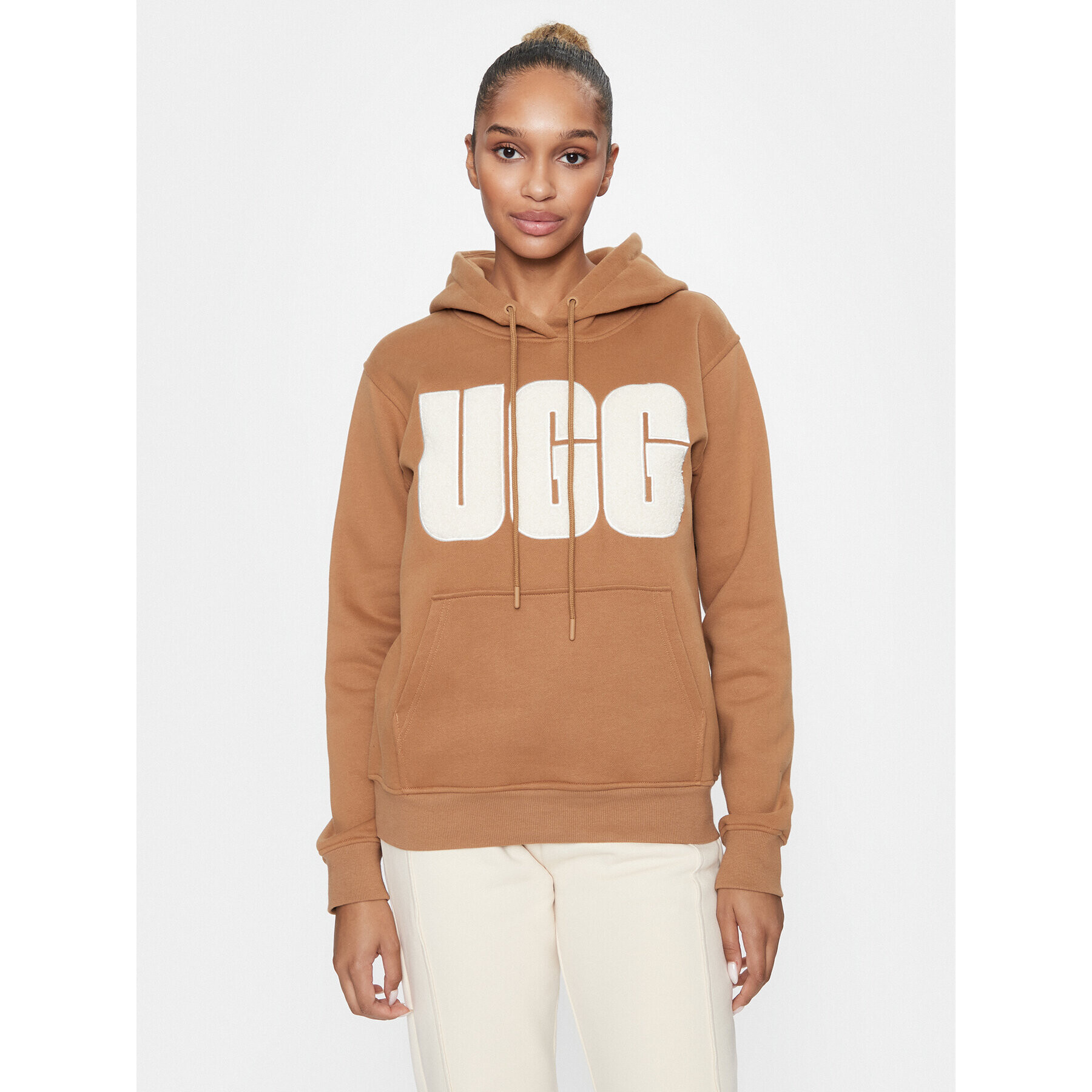 Ugg Pulóver Rey fluff Logo Hoodie 1144506 Barna Regular Fit - Pepit.hu