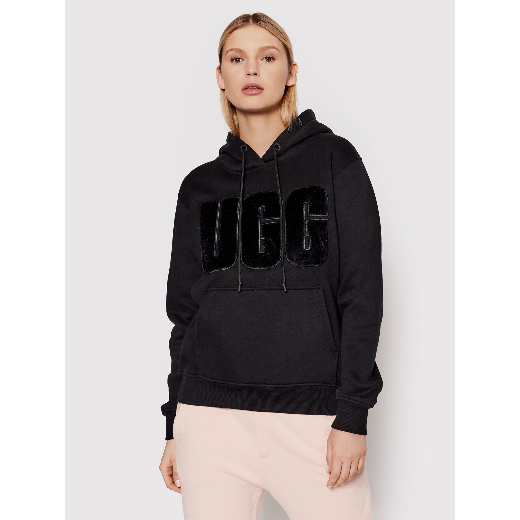 Ugg Pulóver Rey Fuzzy Logo 1121385 Fekete Relaxed Fit - Pepit.hu