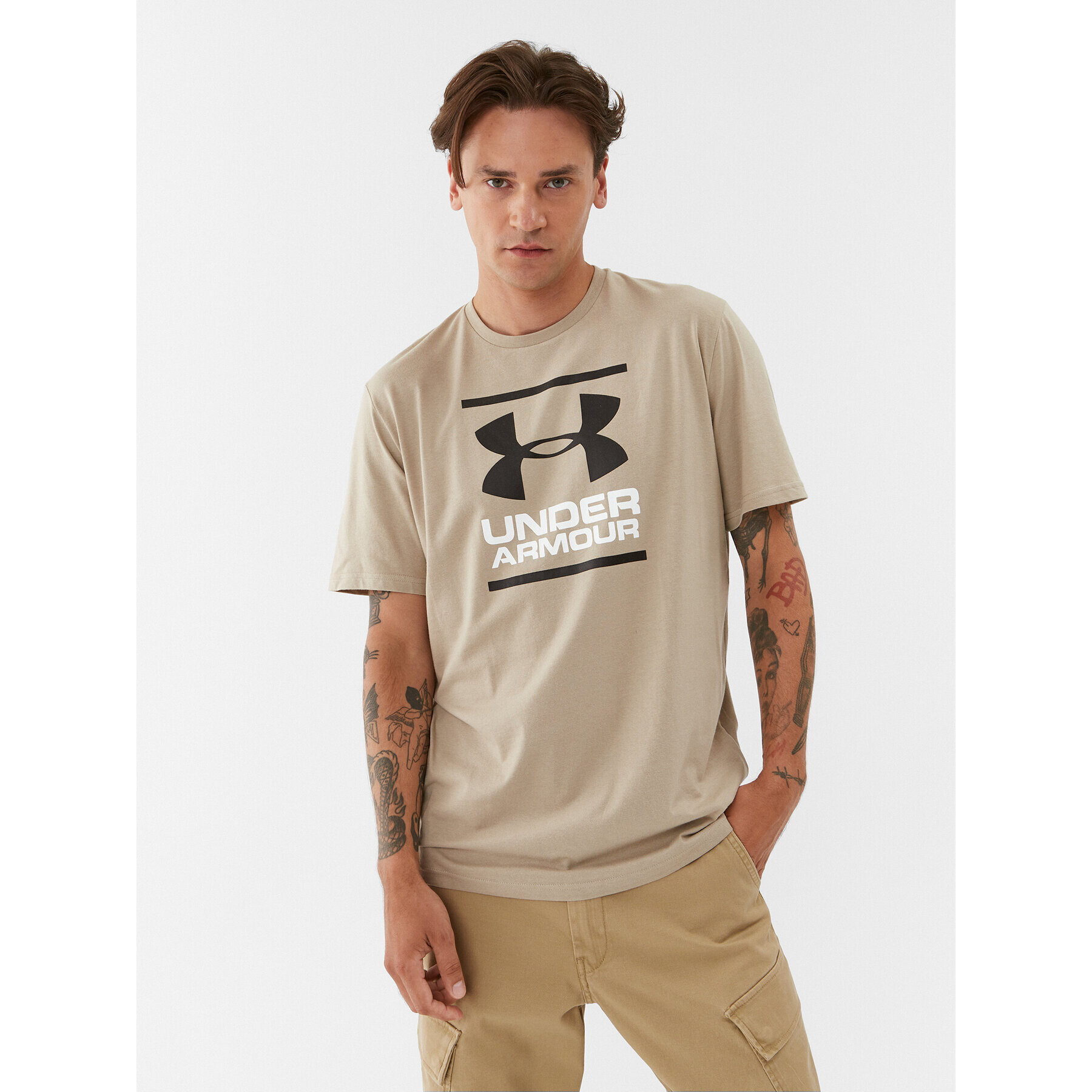 Under Armour Póló Ua Gl Foundation Ss 1326849 Khaki Loose Fit - Pepit.hu