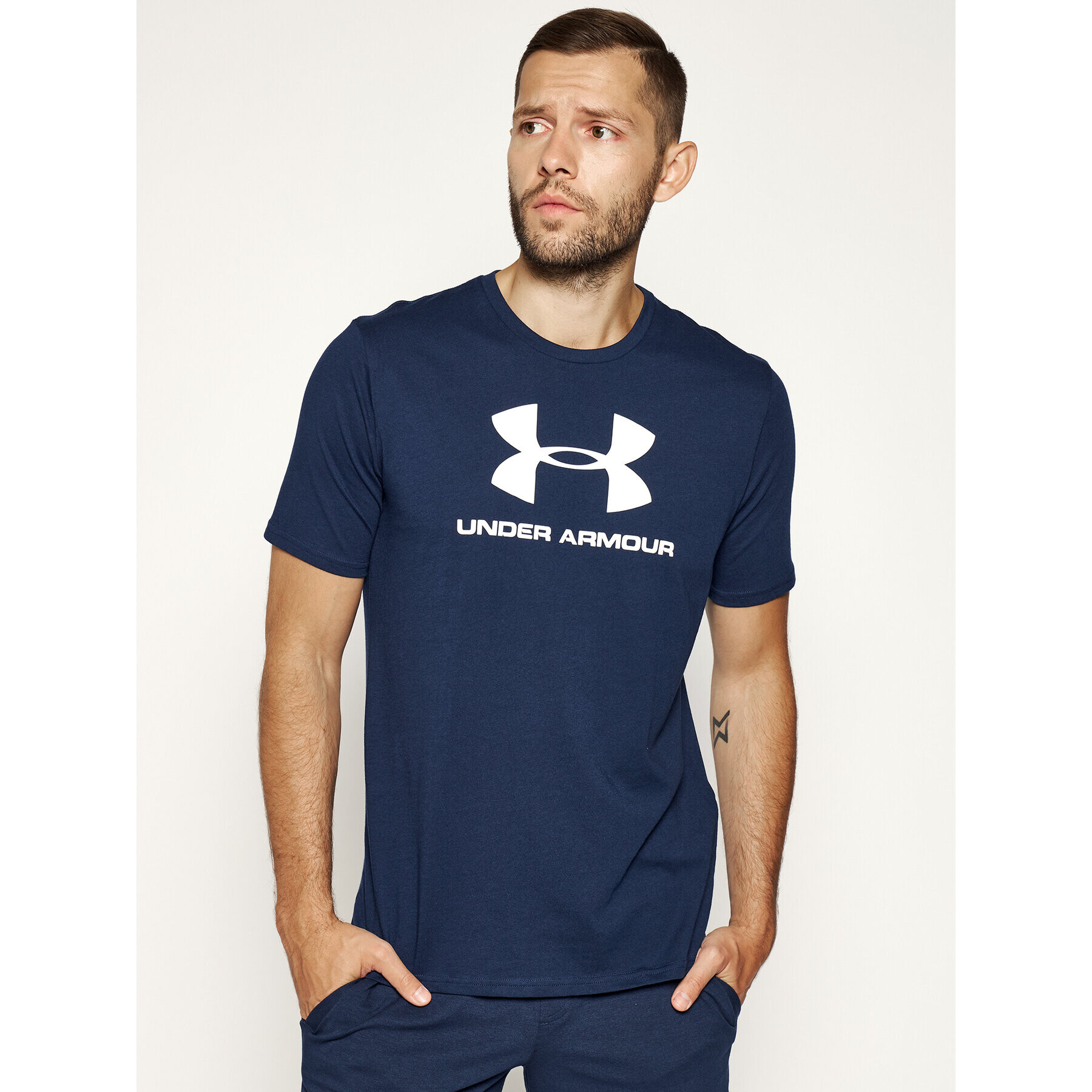 Under Armour Póló Ua Sportstyle Logo 1329590 Sötétkék Loose Fit - Pepit.hu