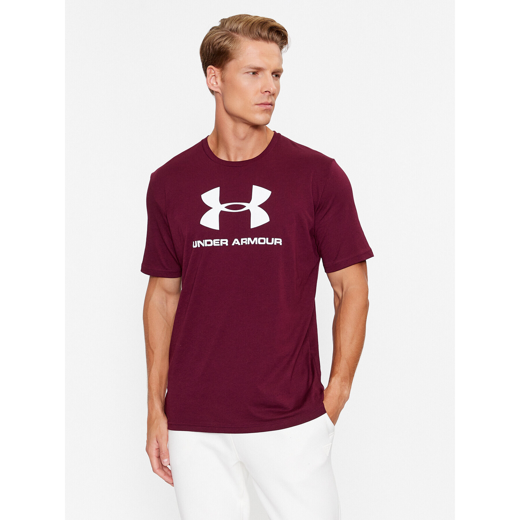 Under Armour Póló Ua Sportstyle Logo Ss 1329590 Bordó Loose Fit - Pepit.hu