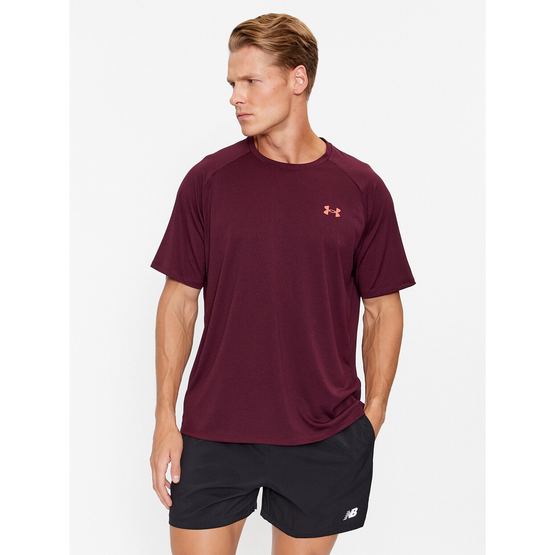 Under Armour Póló Ua Tech 2.0 Ss Tee Novelty 1345317 Bordó Loose Fit - Pepit.hu