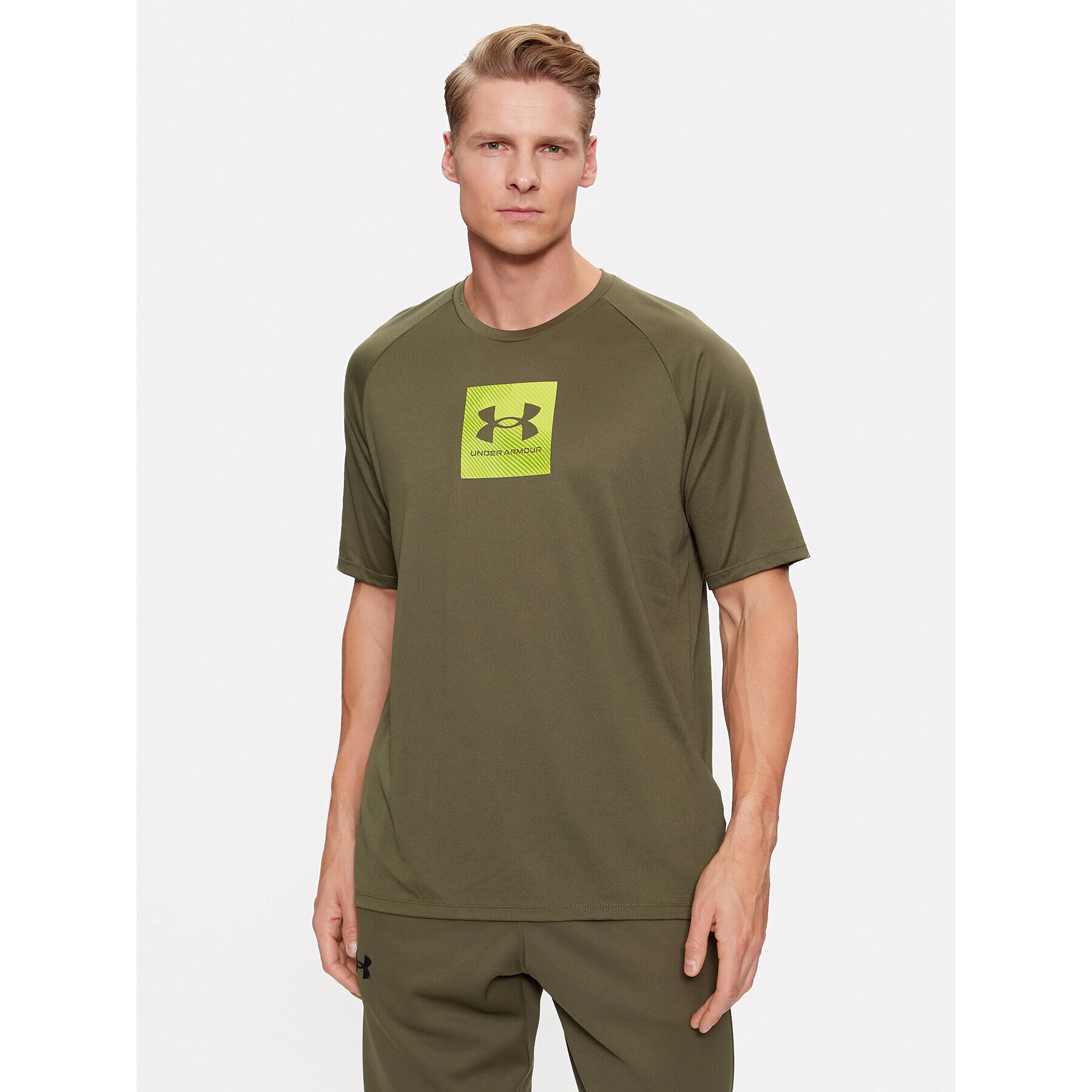 Under Armour Póló Ua Tech Prt Fill Ss 1380785 Khaki Loose Fit - Pepit.hu