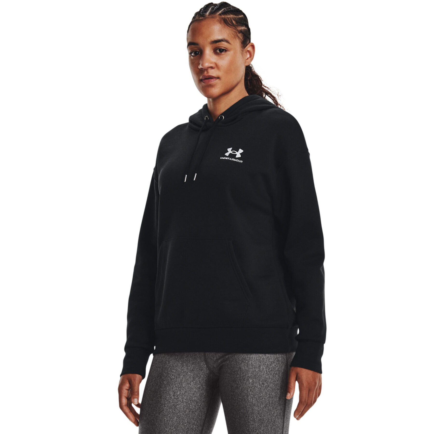 Under Armour Pulóver Essential Fleece Hoodie 1373033 Fekete Regular Fit - Pepit.hu