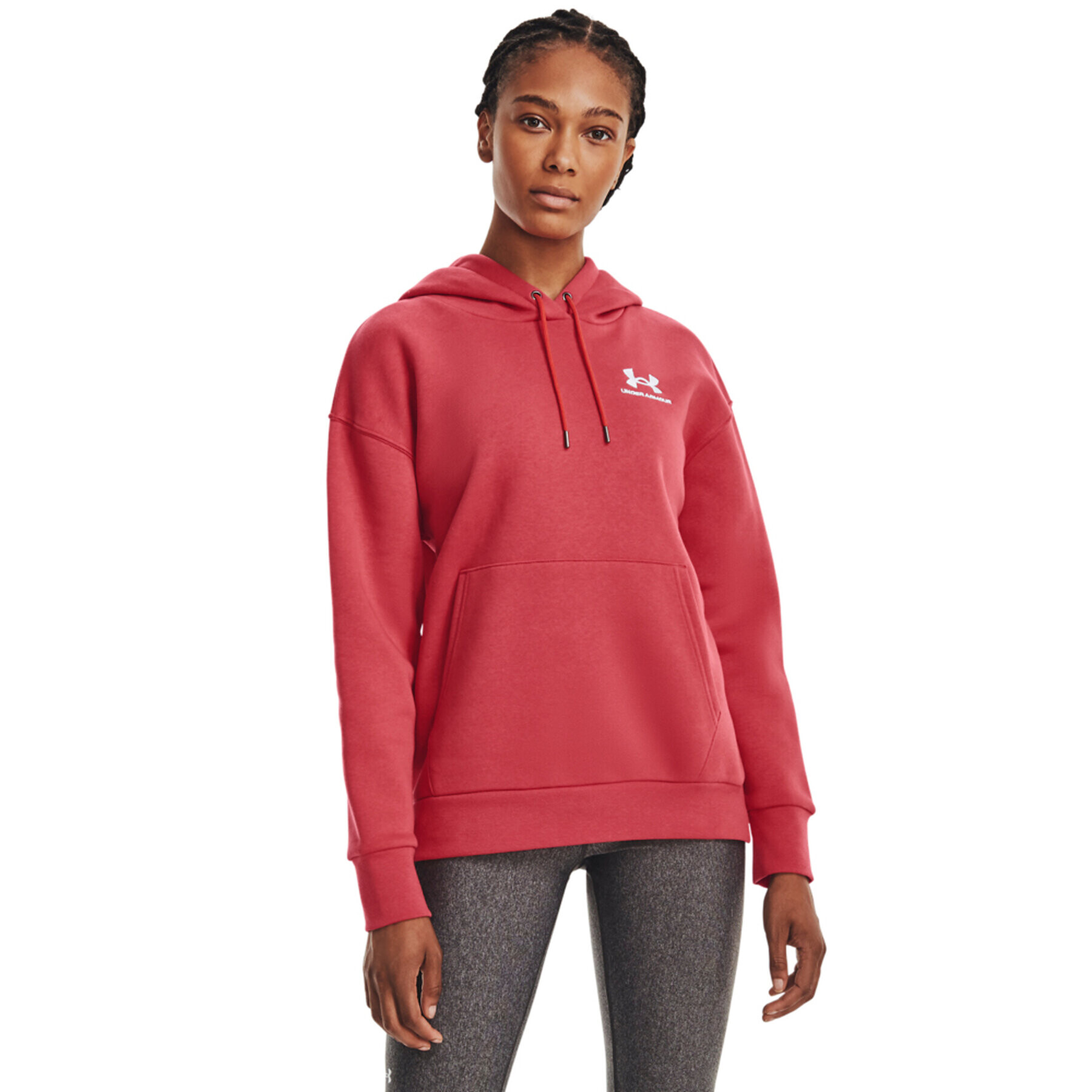 Under Armour Pulóver Essential Fleece Hoodie 1373033 Piros Regular Fit - Pepit.hu