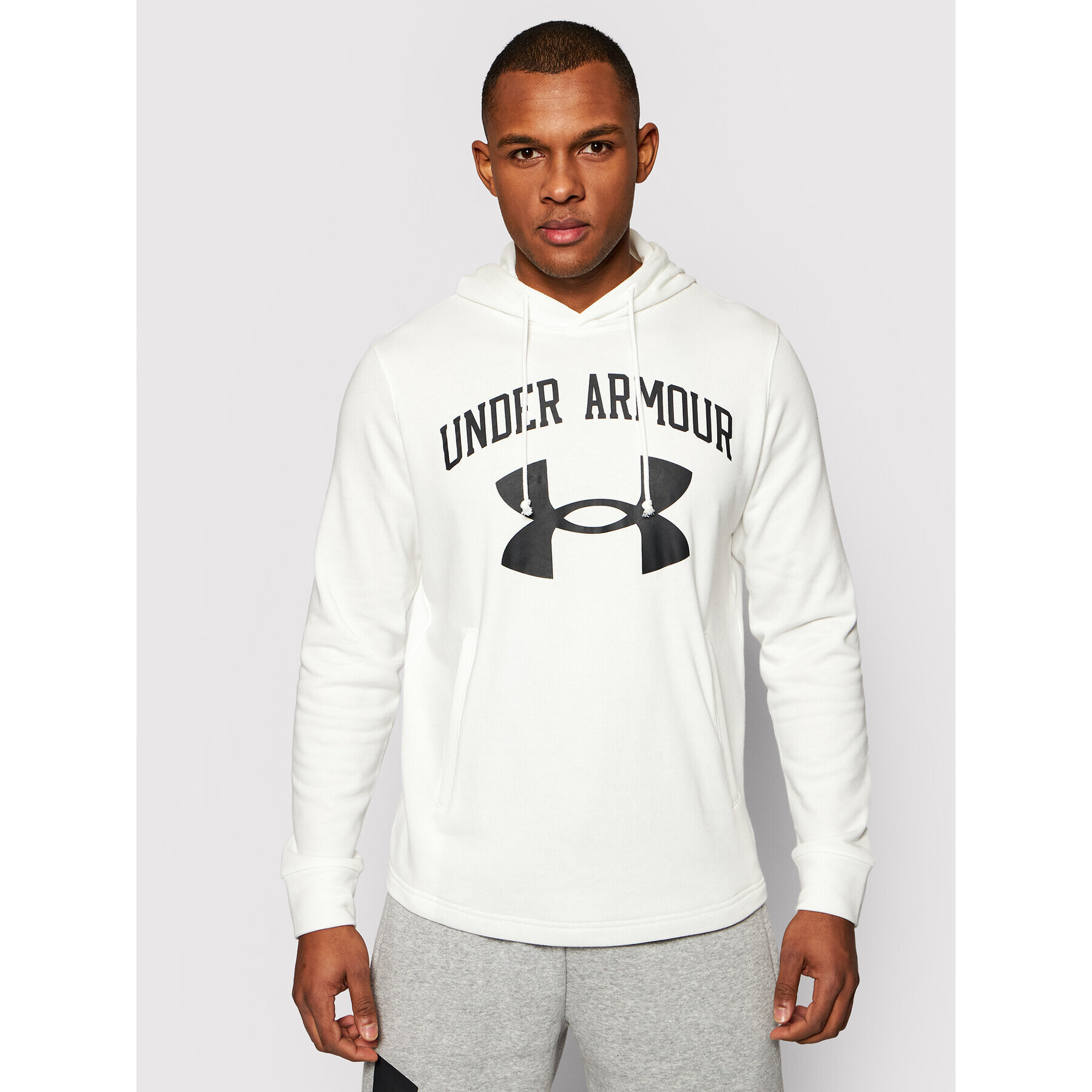 Under Armour Pulóver Rival Terry Big Logo 1361559 Fehér Loose Fit - Pepit.hu