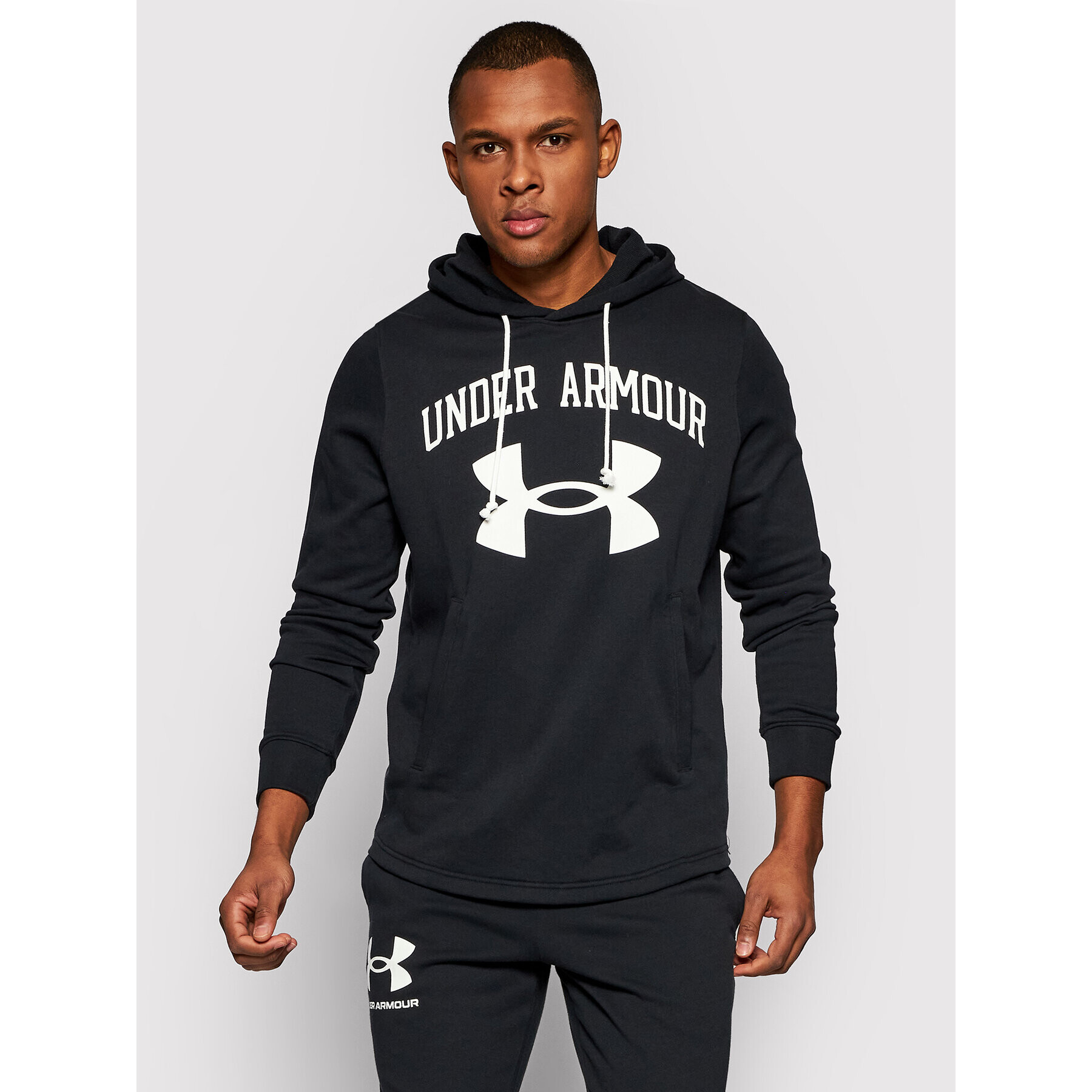 Under Armour Pulóver Rival Terry Big Logo 1361559 Fekete Loose Fit - Pepit.hu