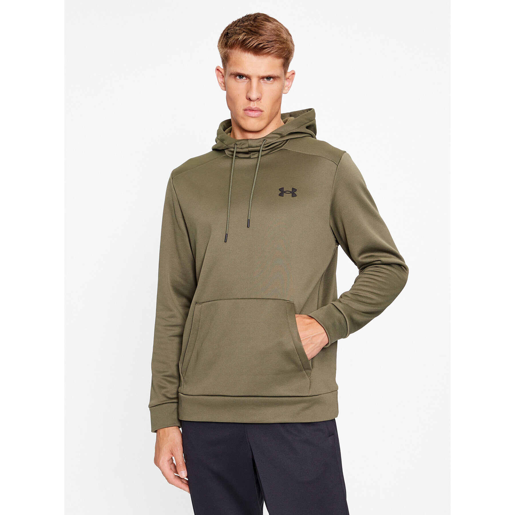 Under Armour Pulóver Ua Armour Fleece Hoodie 1373353 Khaki Loose Fit - Pepit.hu