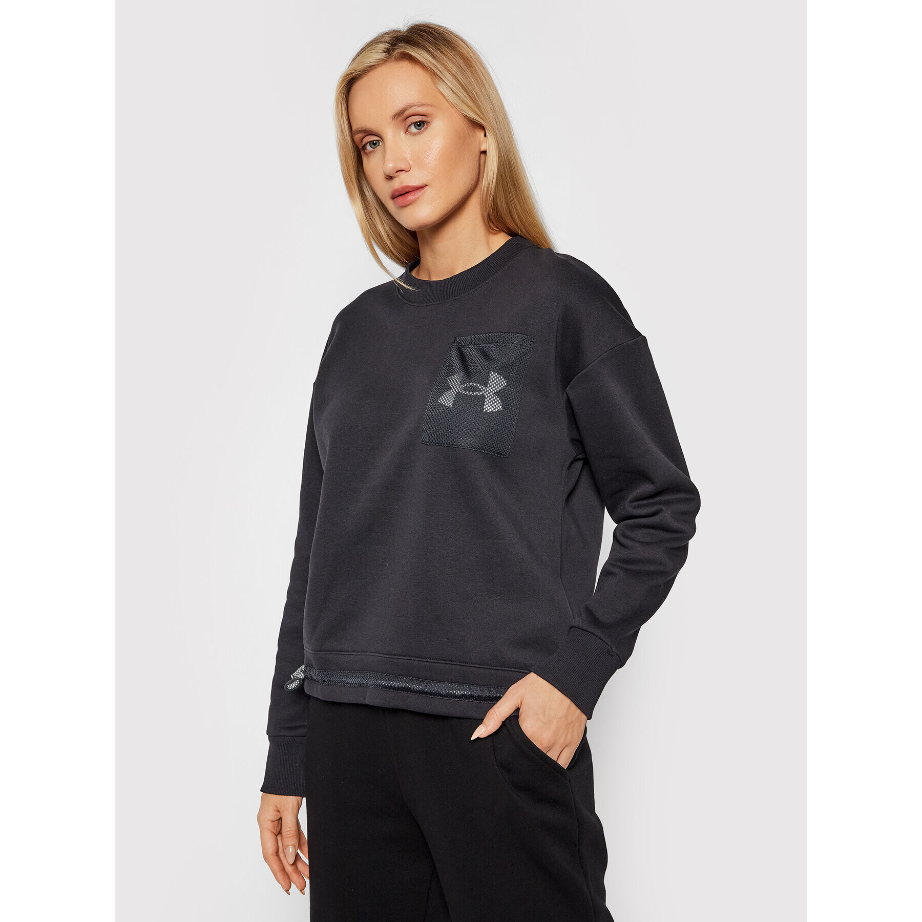 Under Armour Pulóver Ua Rival 1365847 Fekete Loose Fit - Pepit.hu