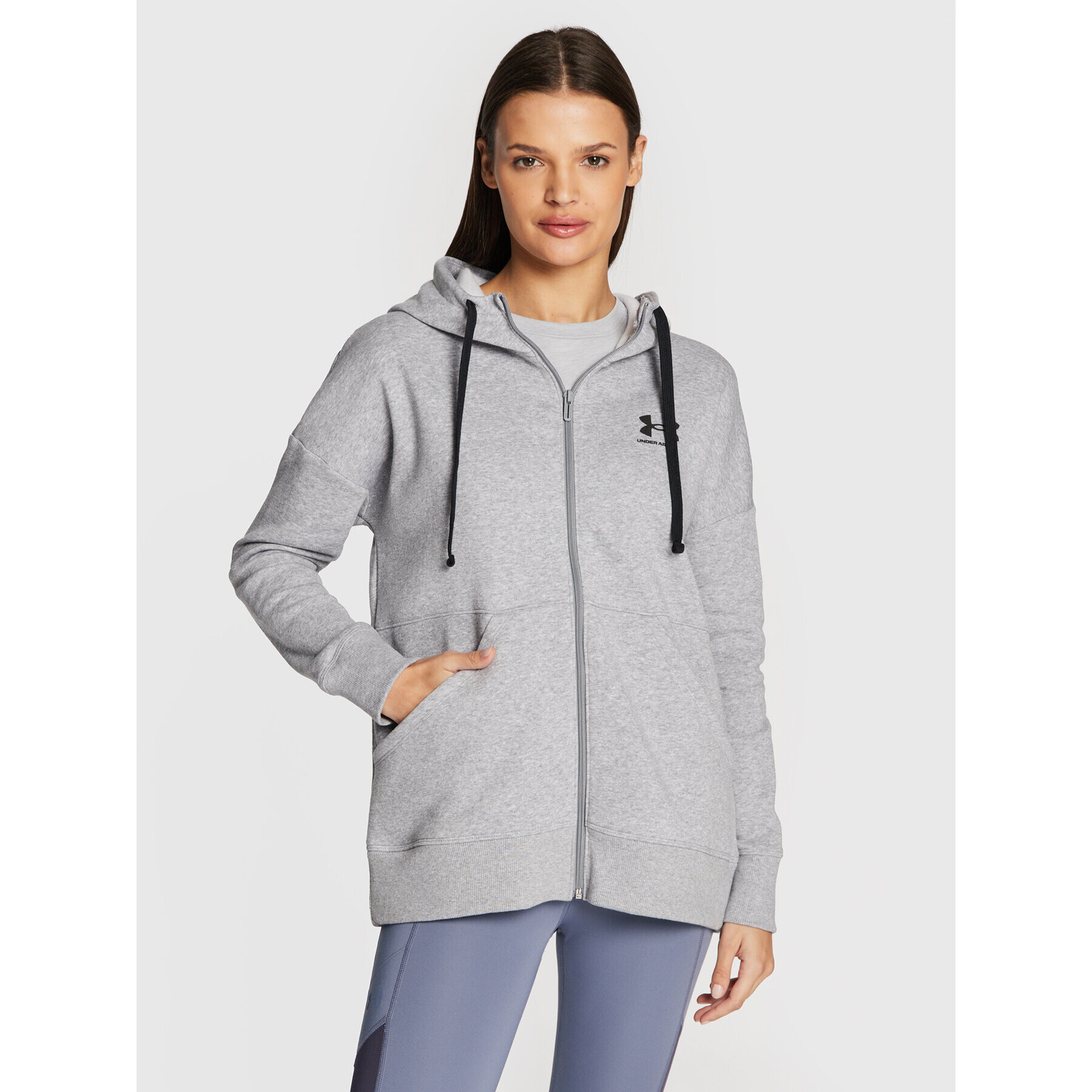 Under Armour Pulóver Ua Rival Fleece 1356400 Szürke Loose Fit - Pepit.hu