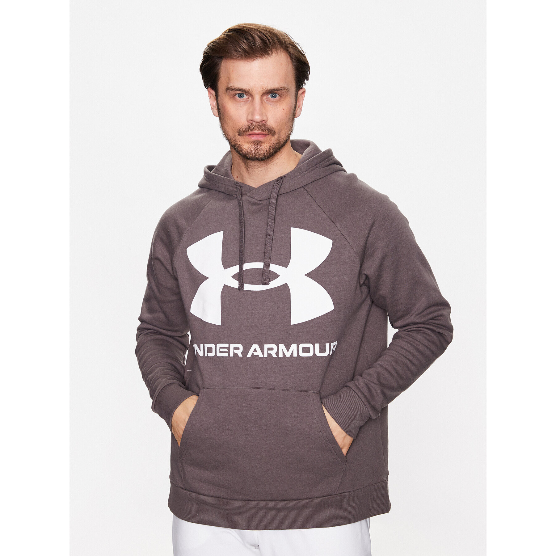 Under Armour Pulóver Ua Rival Fleece Big Logo 1357093 Barna Loose Fit - Pepit.hu