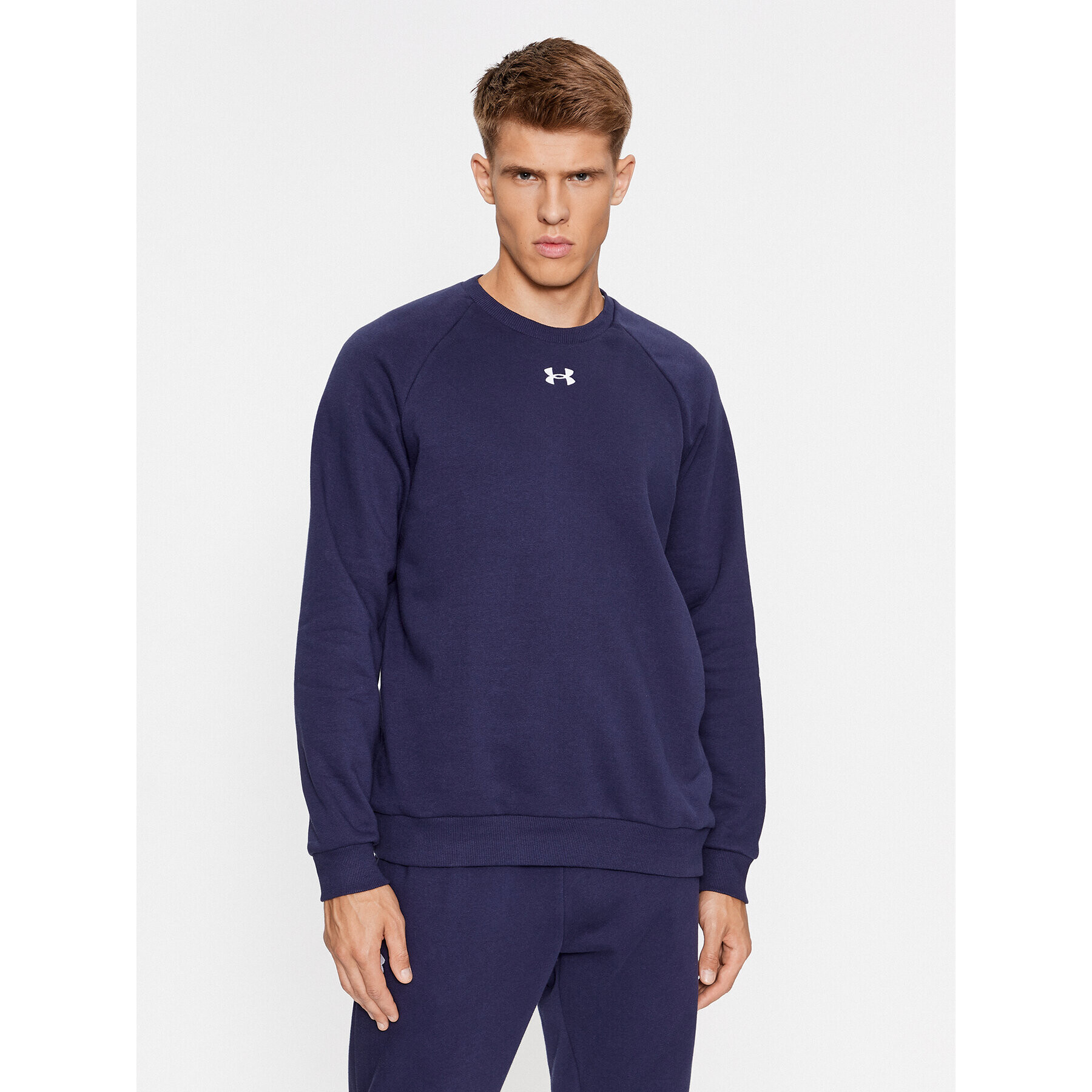 Under Armour Pulóver Ua Rival Fleece Crew 1379755 Sötétkék Loose Fit - Pepit.hu