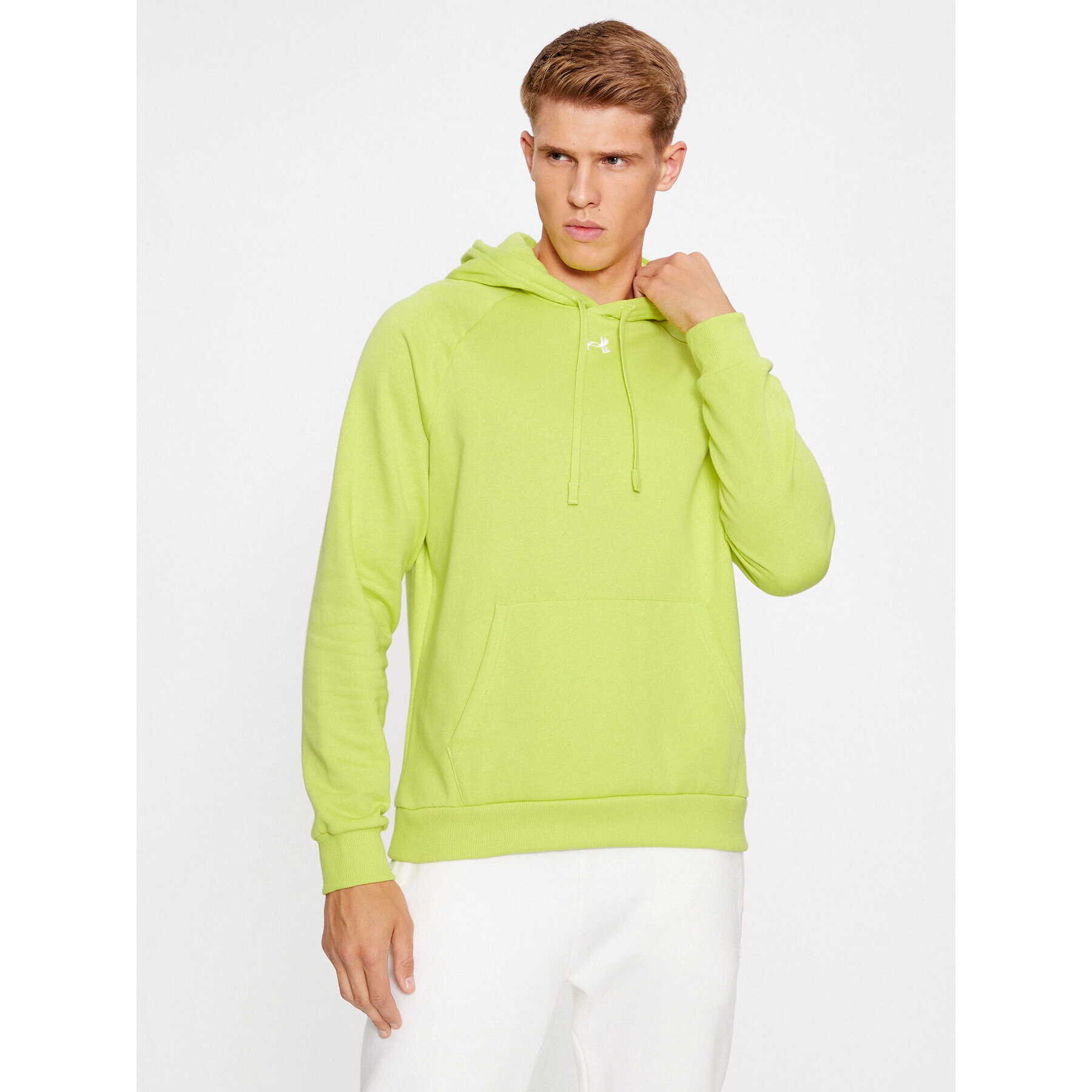 Under Armour Pulóver Ua Rival Fleece Hoodie 1379757 Sárga Loose Fit - Pepit.hu