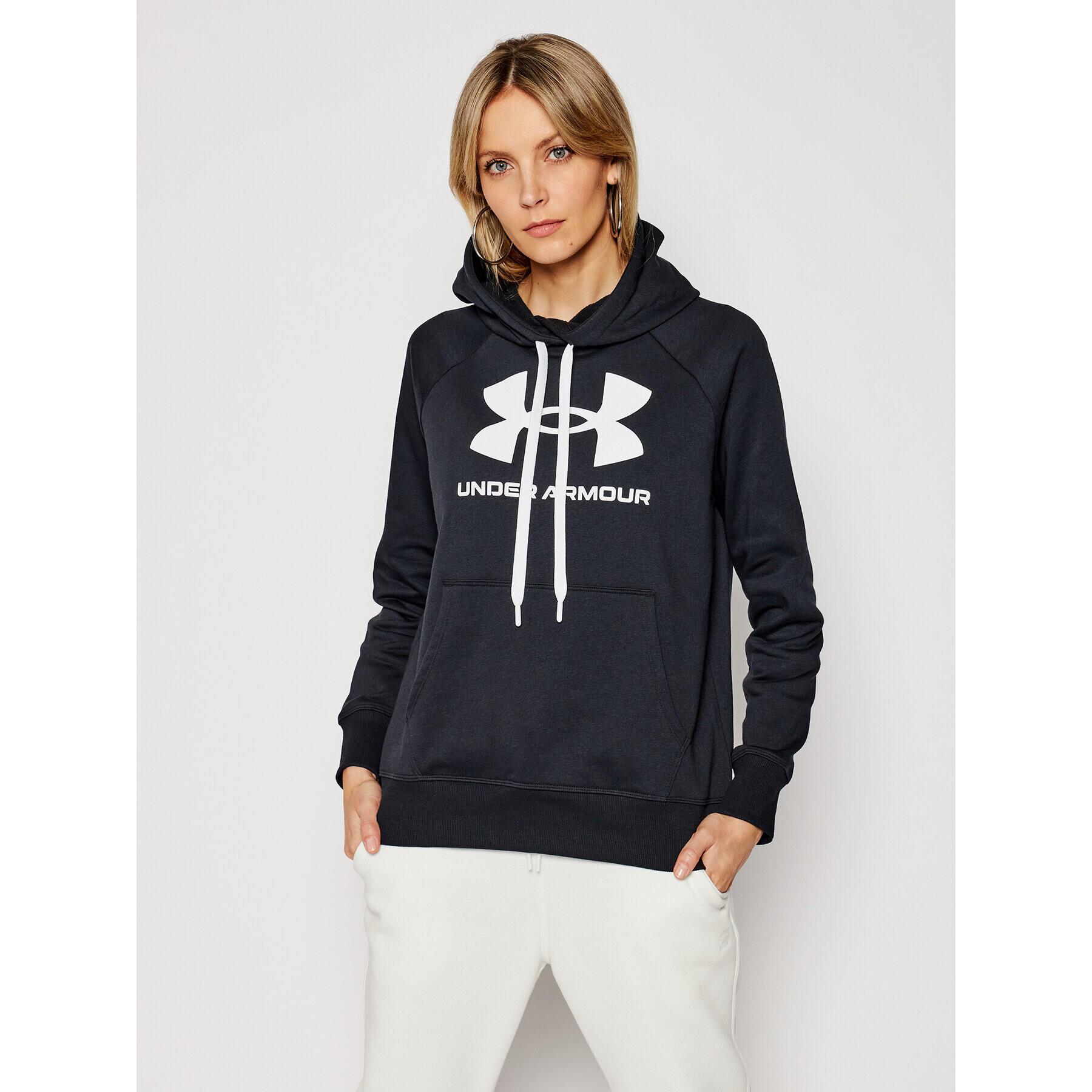 Under Armour Pulóver Ua Rival Fleece Logo 1356318 Fekete Loose Fit - Pepit.hu