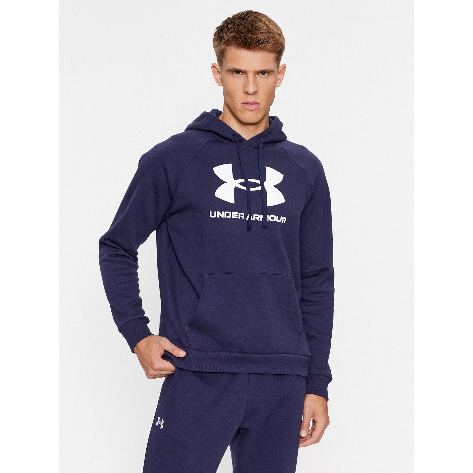 Under Armour Pulóver Ua Rival Fleece Logo Hd 1379758 Sötétkék Loose Fit - Pepit.hu