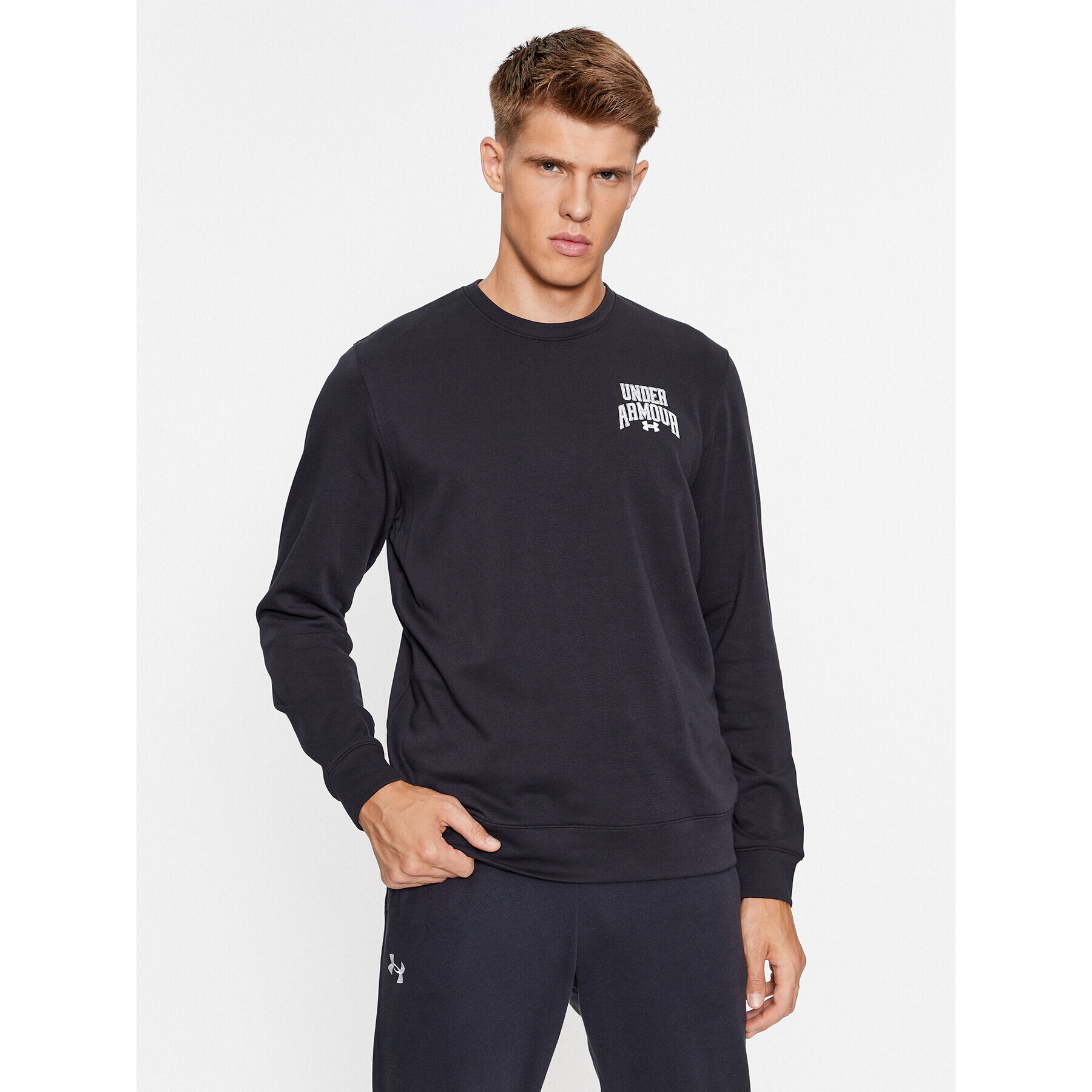 Under Armour Pulóver Ua Rival Terry Graphic Crew 1379764 Fekete Loose Fit - Pepit.hu