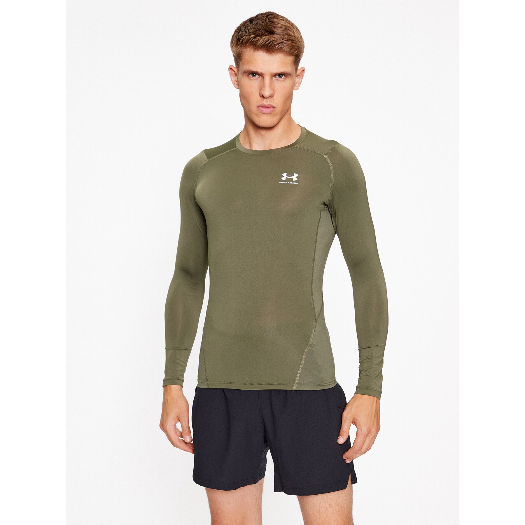 Under Armour Technikai póló Ua Hg Armour Comp Ls 1361524 Khaki Compression Fit - Pepit.hu