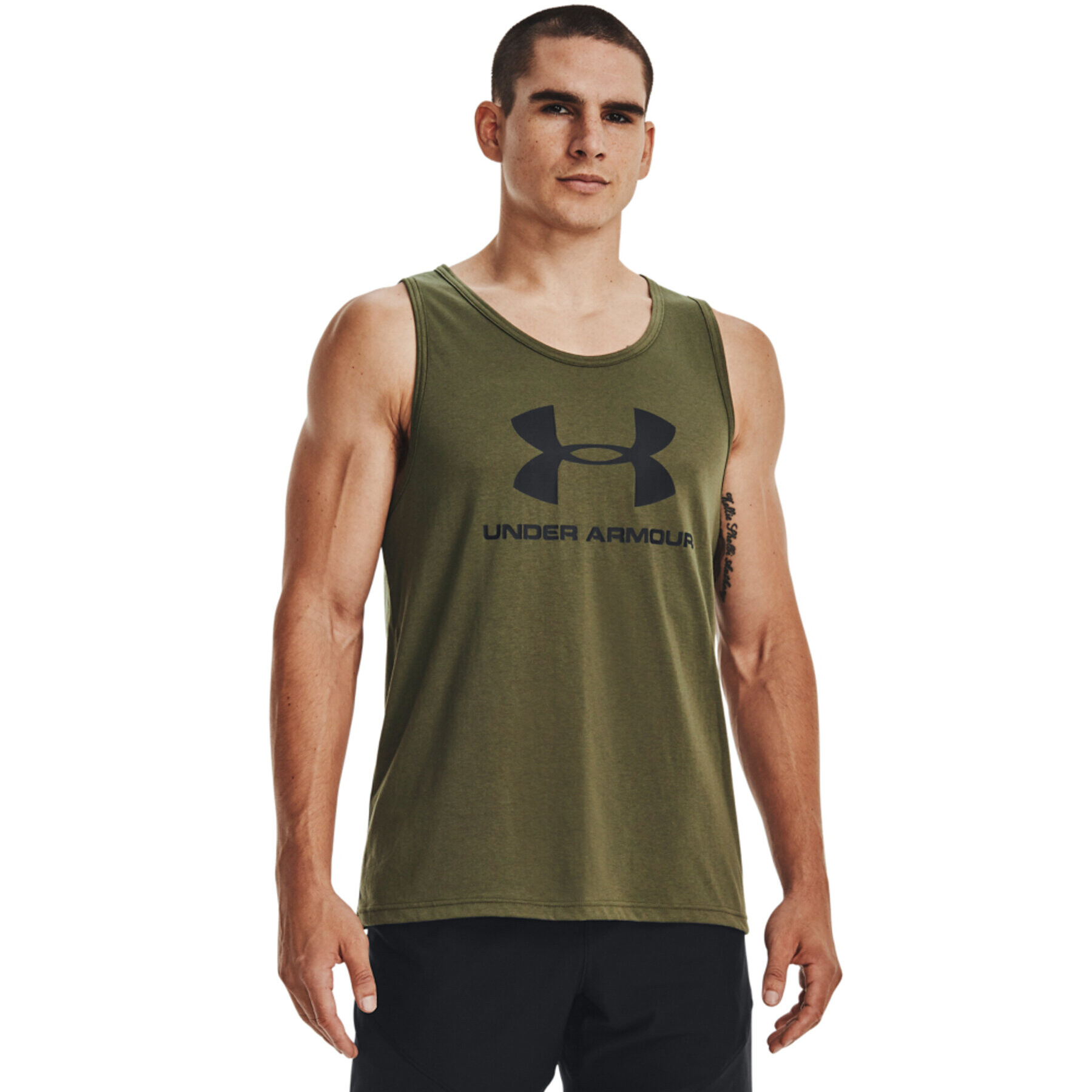 Under Armour Technikai póló UA SPORTSTYLE LOGO TANK 1329589 Khaki Regular Fit - Pepit.hu