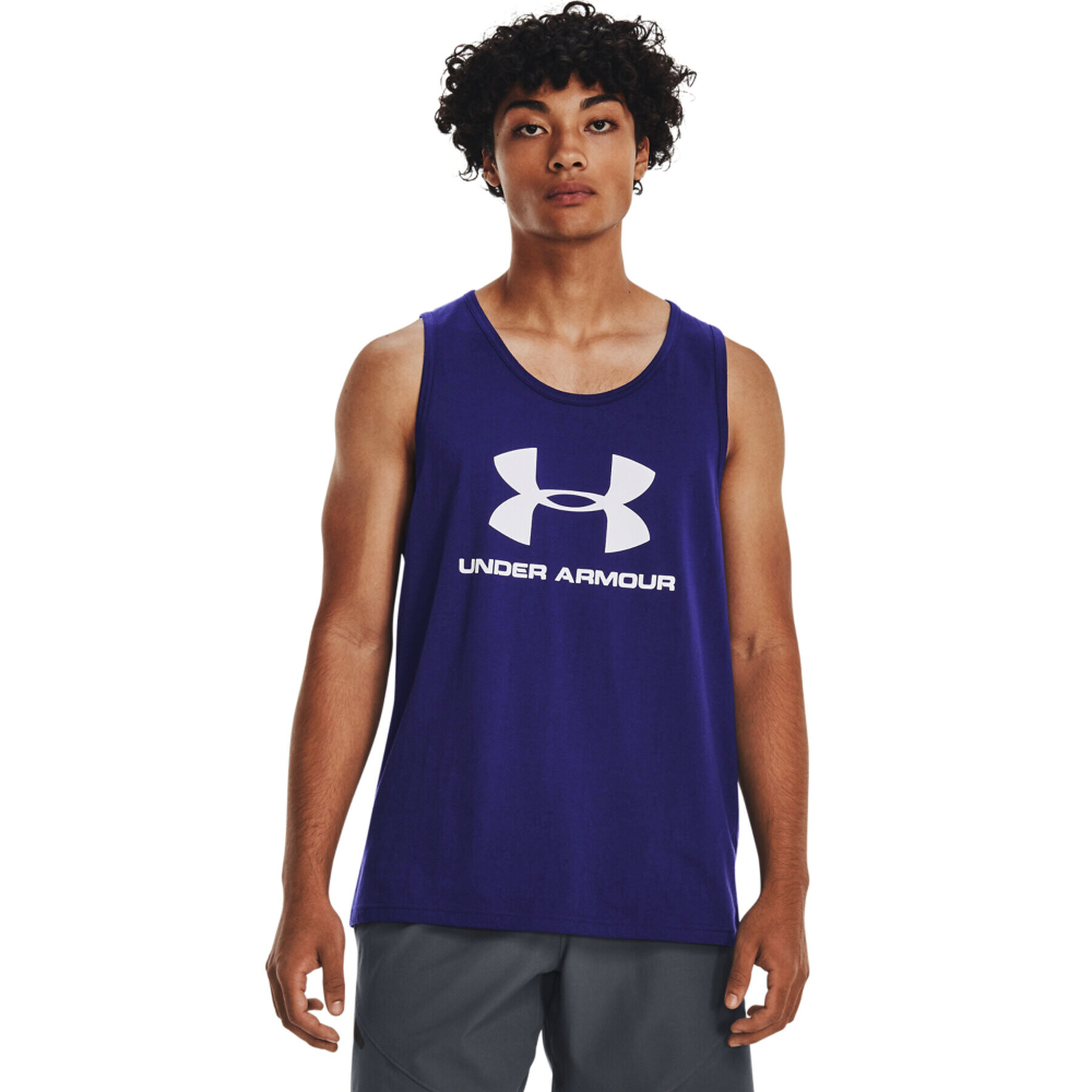 Under Armour Technikai póló UA SPORTSTYLE LOGO TANK 1329589 Sötétkék Regular Fit - Pepit.hu