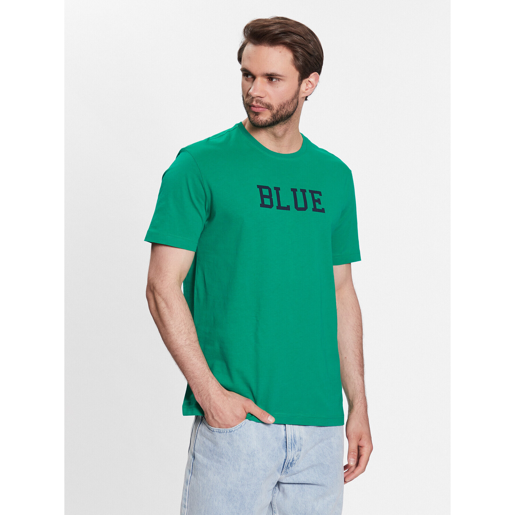 United Colors Of Benetton Póló 3096U105L Zöld Regular Fit - Pepit.hu