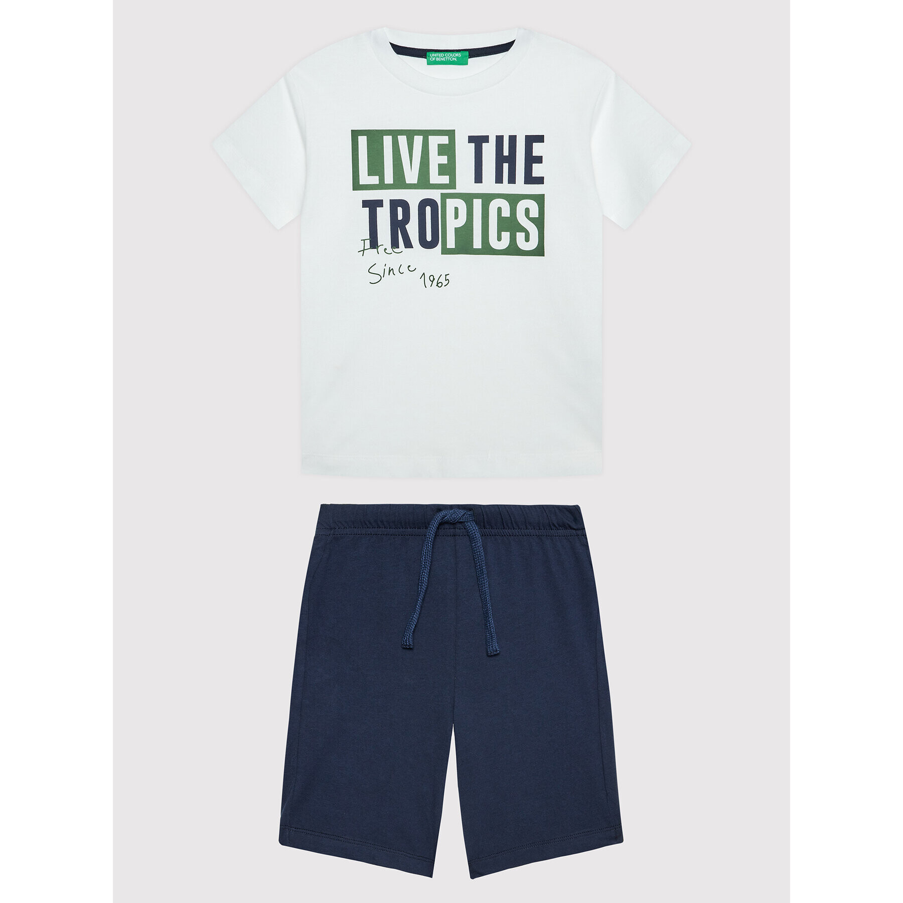 United Colors Of Benetton Póló és rövidnadrág 3096CK002 Fehér Regular Fit - Pepit.hu