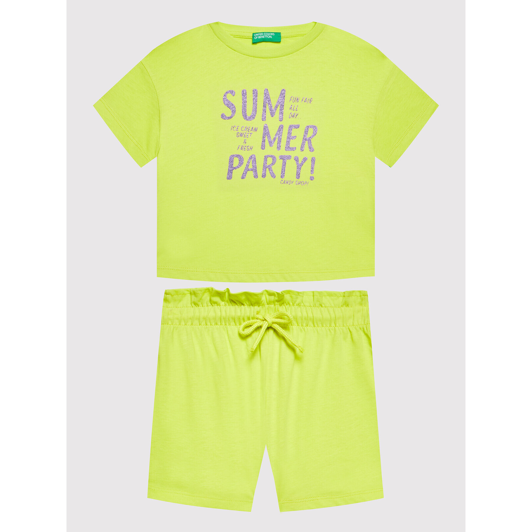 United Colors Of Benetton Póló és rövidnadrág 3096CK004 Zöld Regular Fit - Pepit.hu