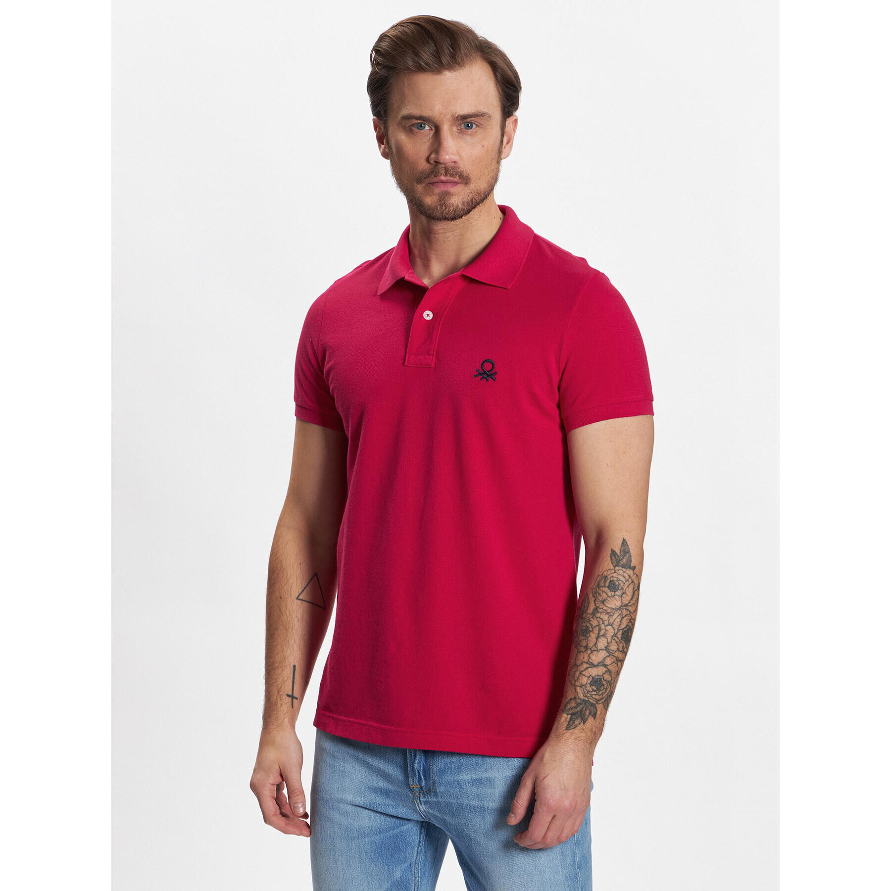 United Colors Of Benetton Pólóing 3089J3178 Rózsaszín Slim Fit - Pepit.hu