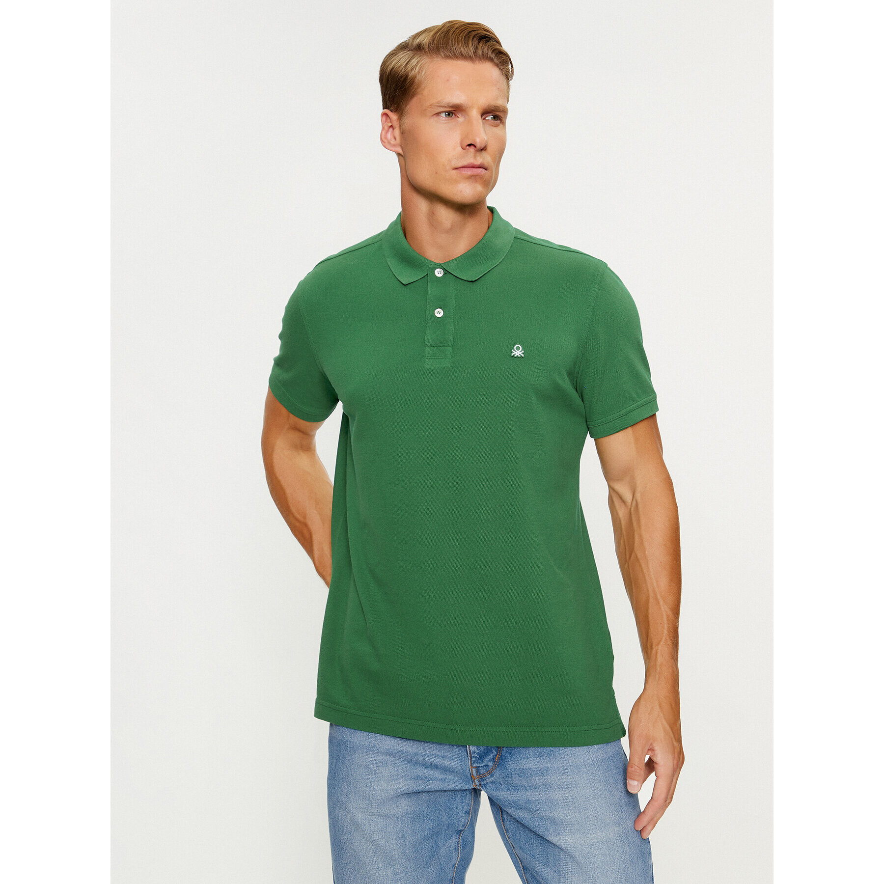 United Colors Of Benetton Pólóing 3089J3179 Zöld Regular Fit - Pepit.hu